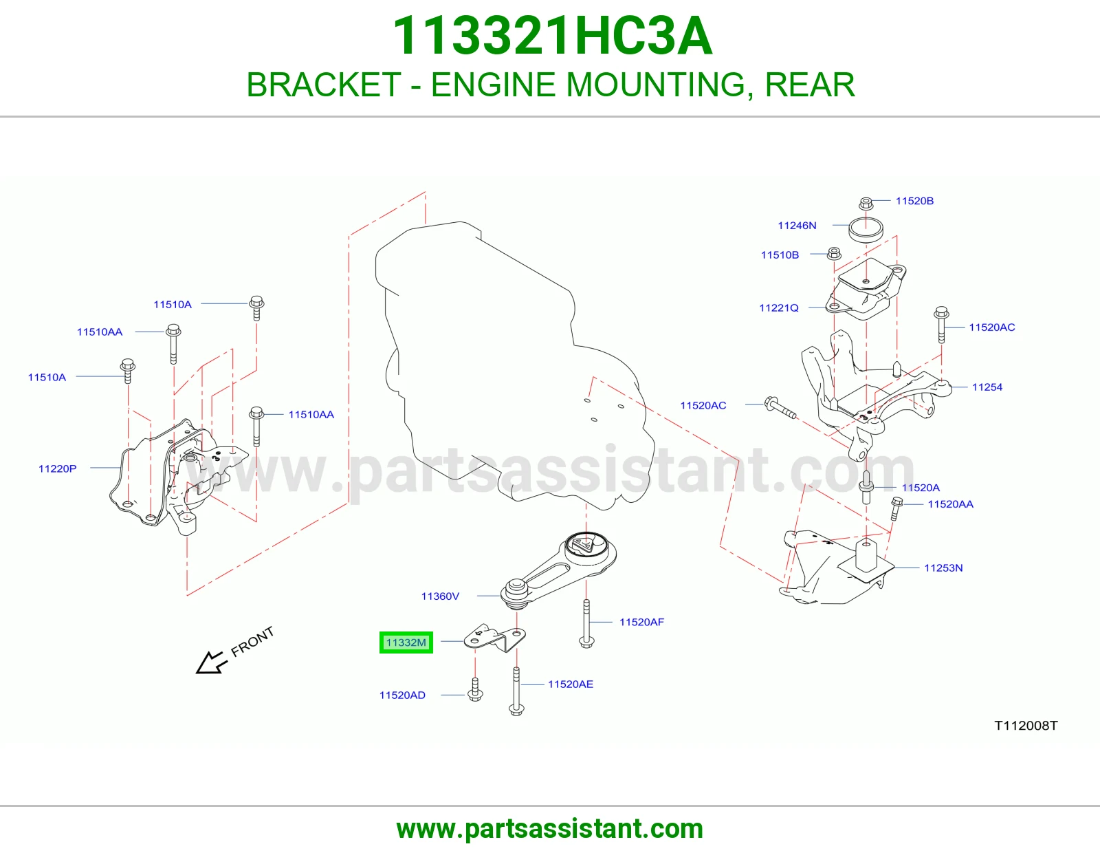 BRACKET - ENGINE MOUNTING, REAR