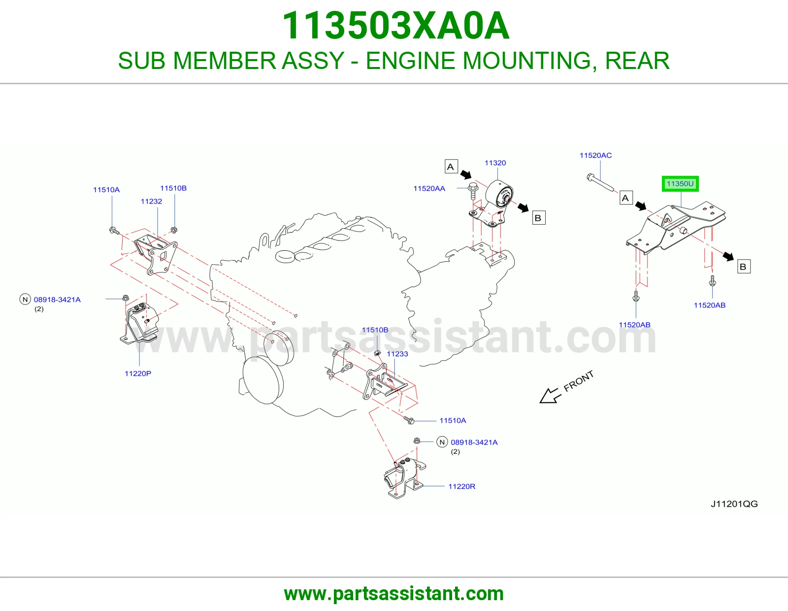 SUB MEMBER ASSY - ENGINE MOUNTING, REAR