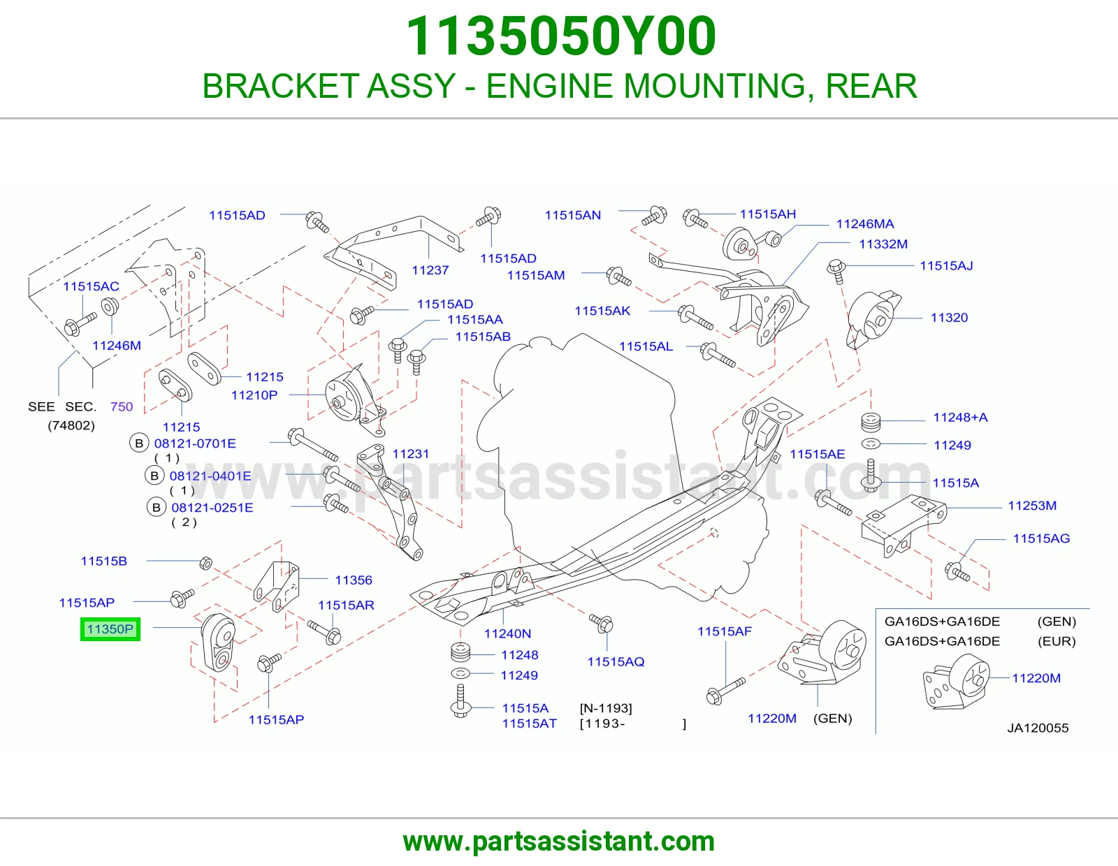 BRACKET ASSY - ENGINE MOUNTING, REAR