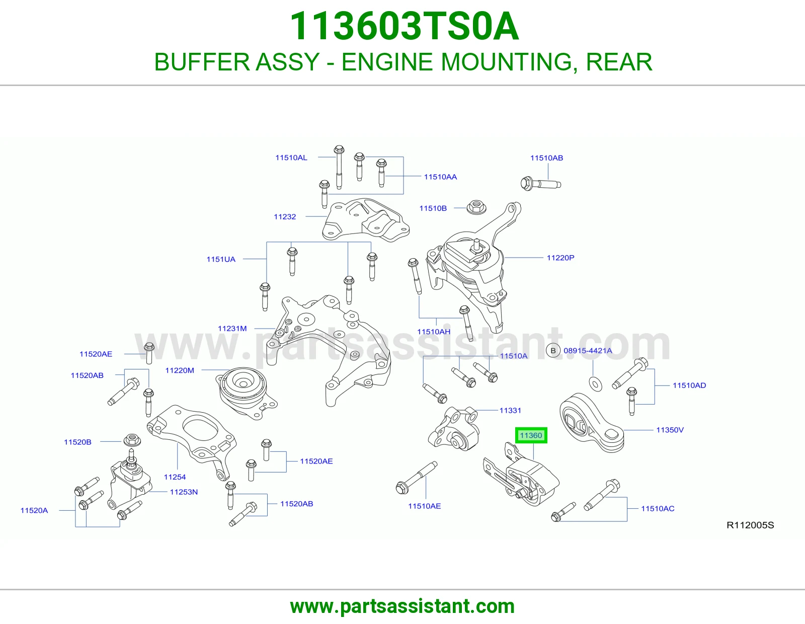 BUFFER ASSY - ENGINE MOUNTING, REAR