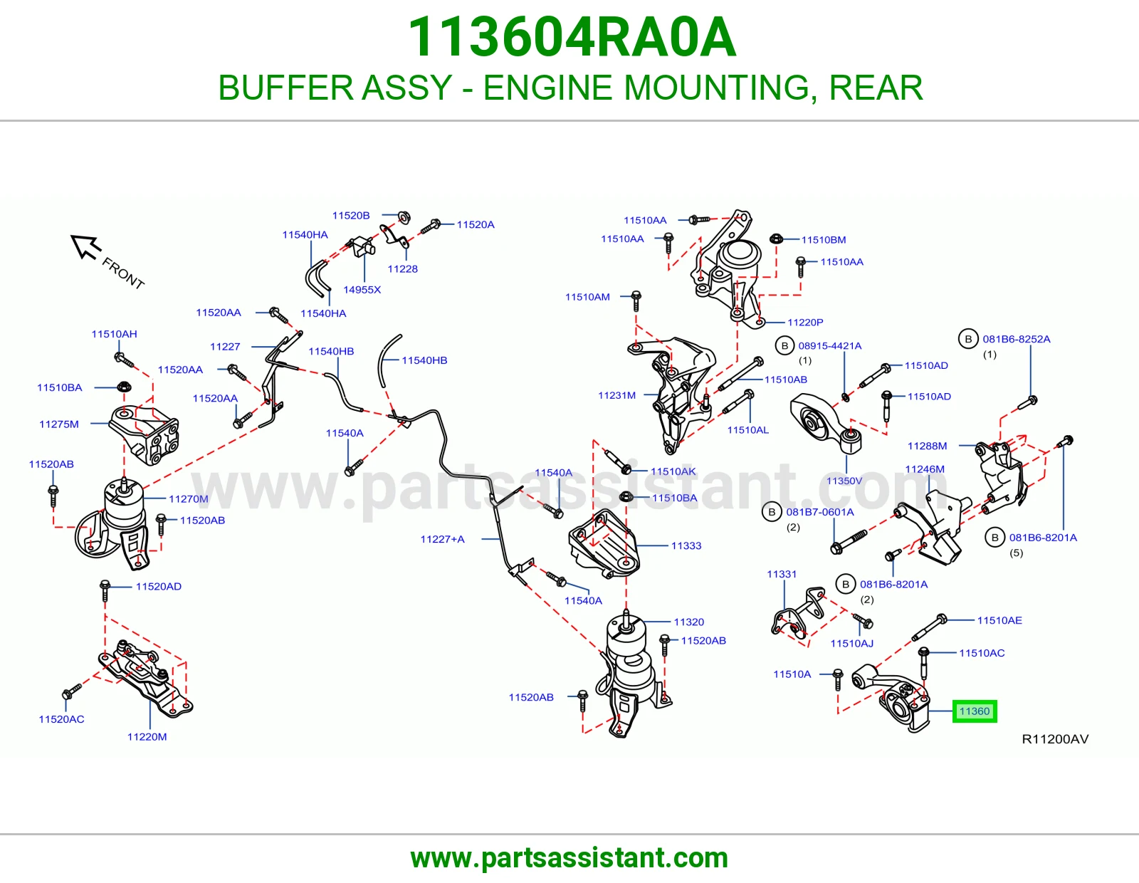 BUFFER ASSY - ENGINE MOUNTING, REAR