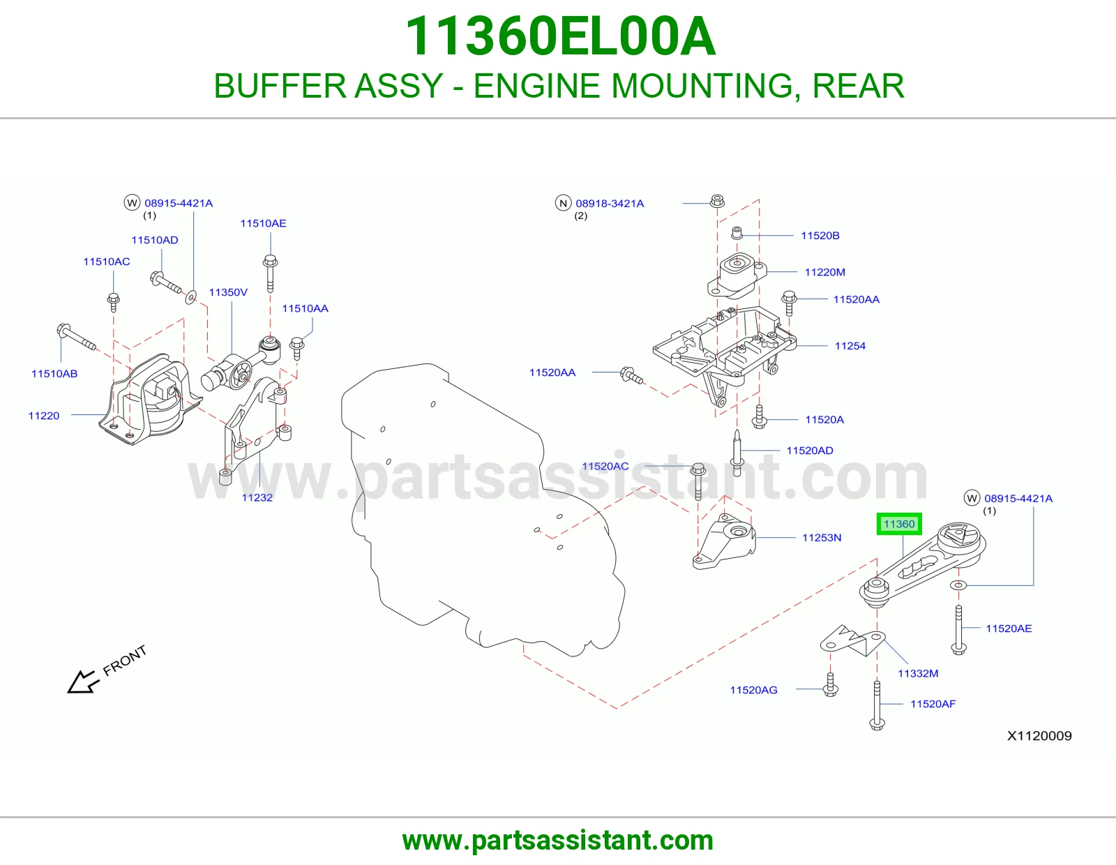 BUFFER ASSY - ENGINE MOUNTING, REAR
