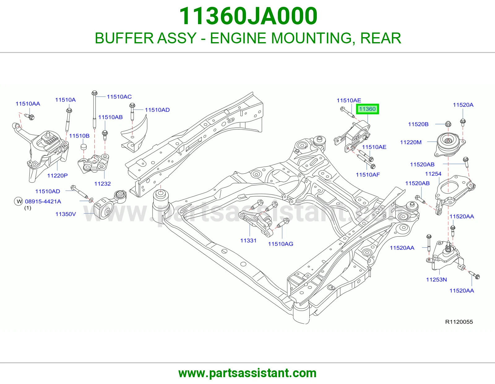 BUFFER ASSY - ENGINE MOUNTING, REAR