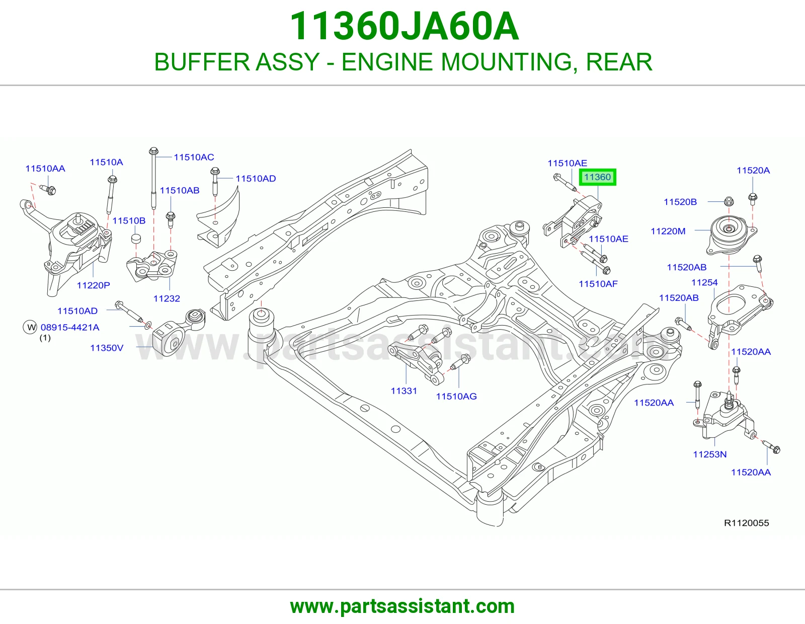 BUFFER ASSY - ENGINE MOUNTING, REAR