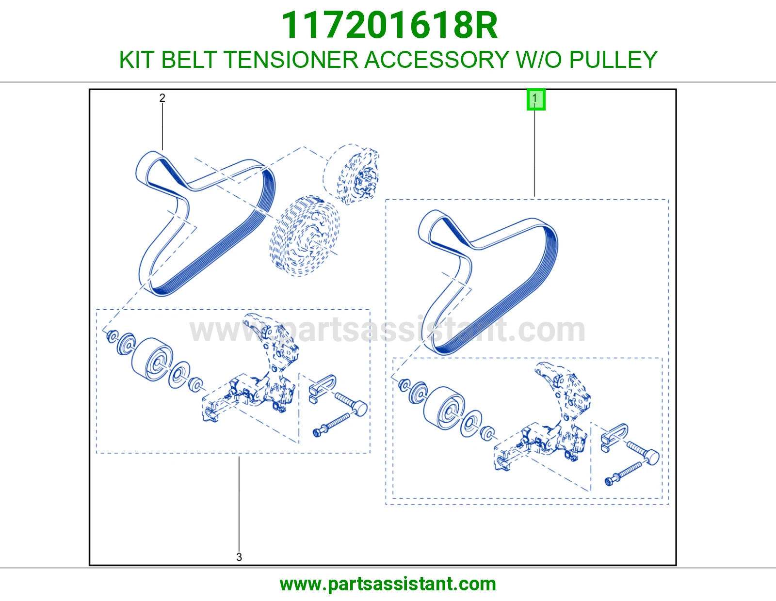 KIT BELT TENSIONER ACCESSORY W/O PULLEY