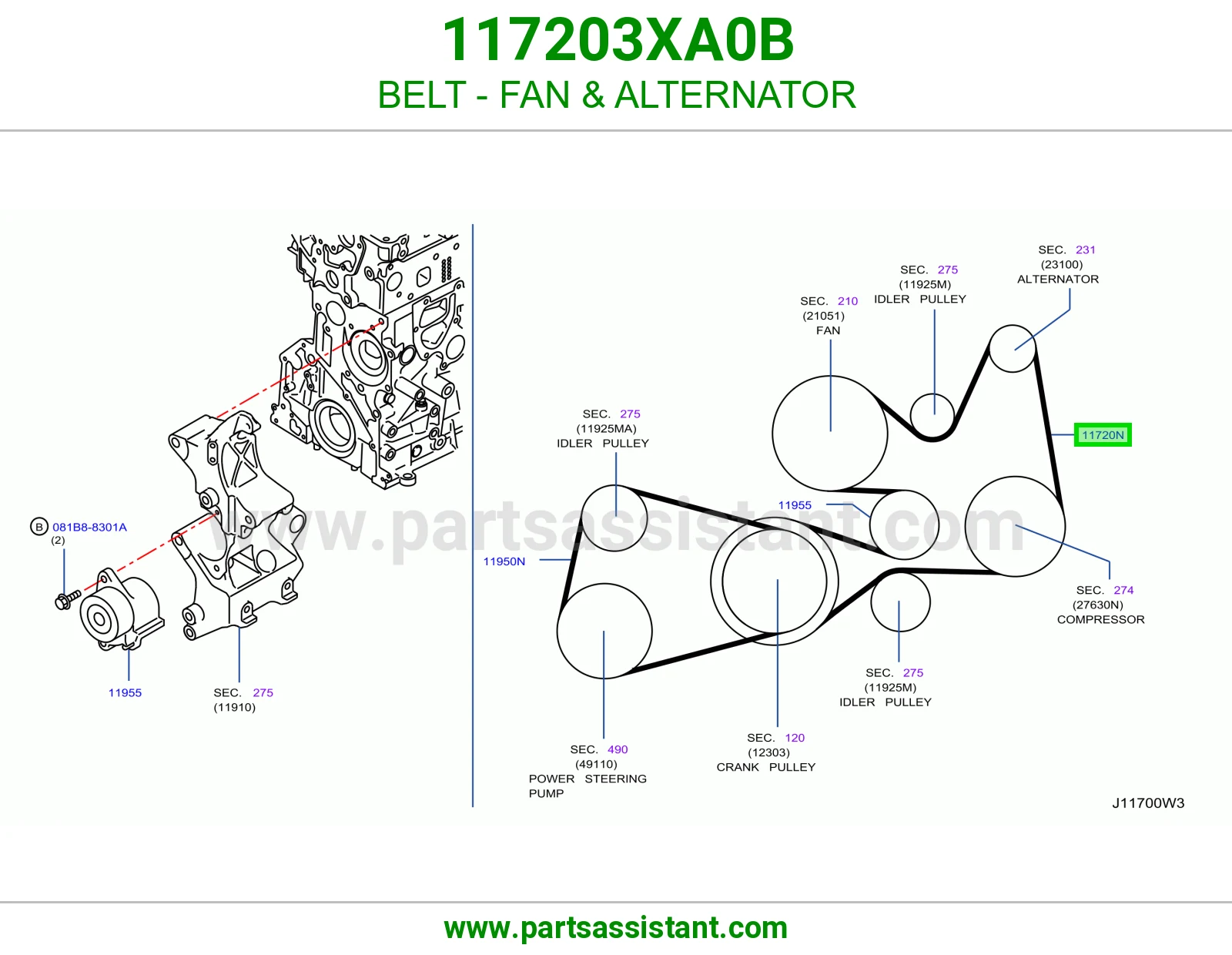 BELT - FAN & ALTERNATOR