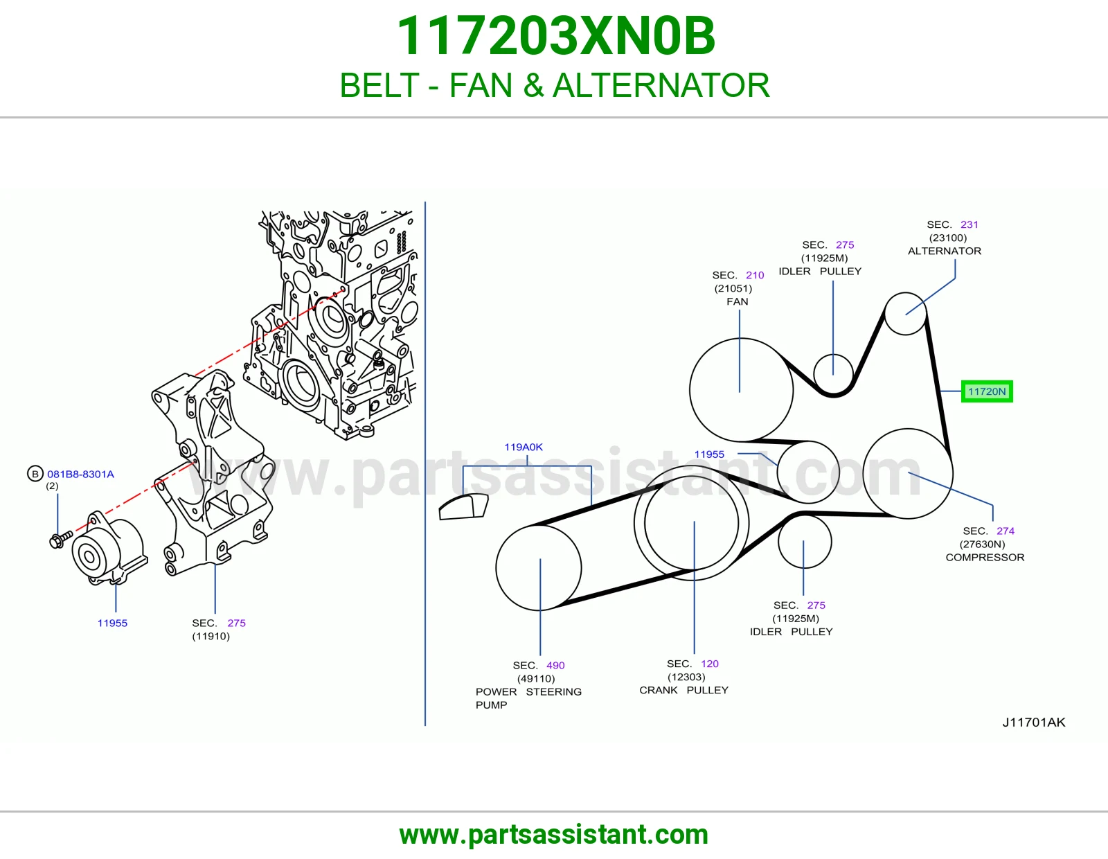BELT - FAN & ALTERNATOR
