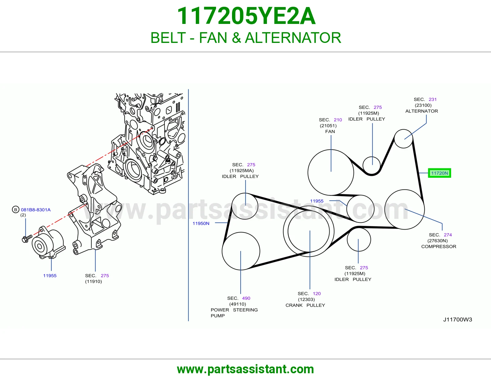 BELT - FAN & ALTERNATOR