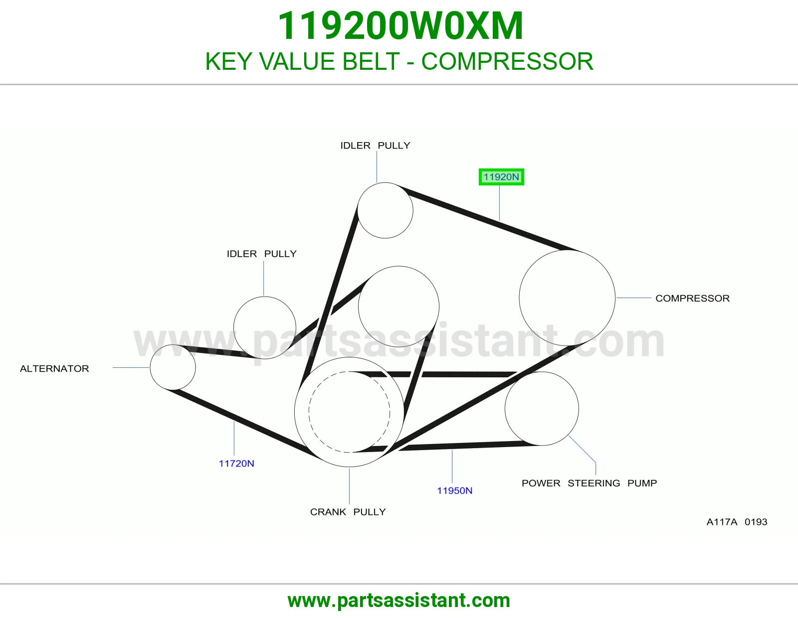 KEY VALUE BELT - COMPRESSOR