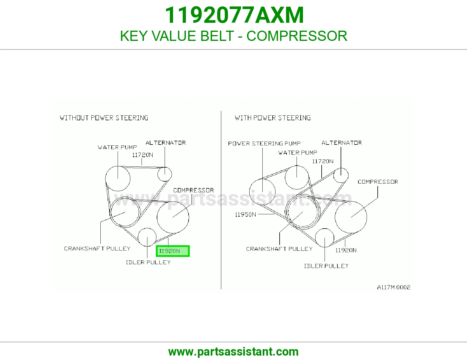 KEY VALUE BELT - COMPRESSOR