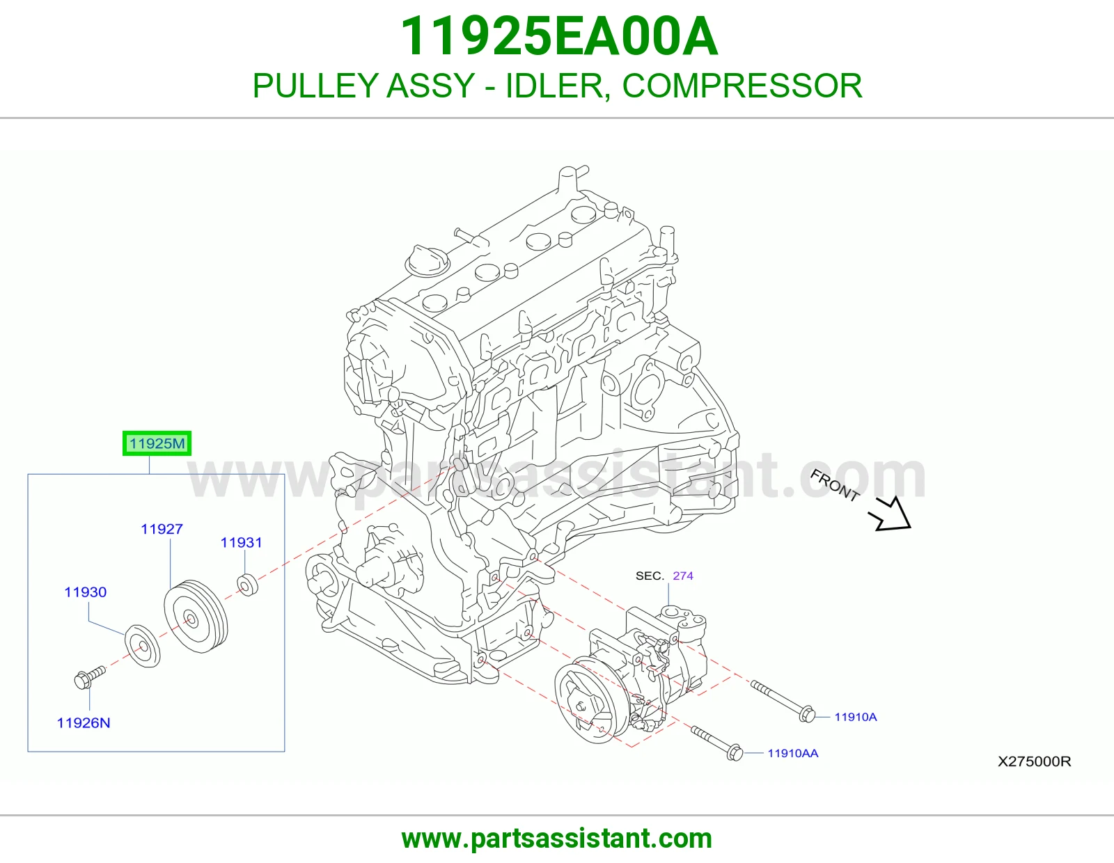 PULLEY ASSY - IDLER, COMPRESSOR