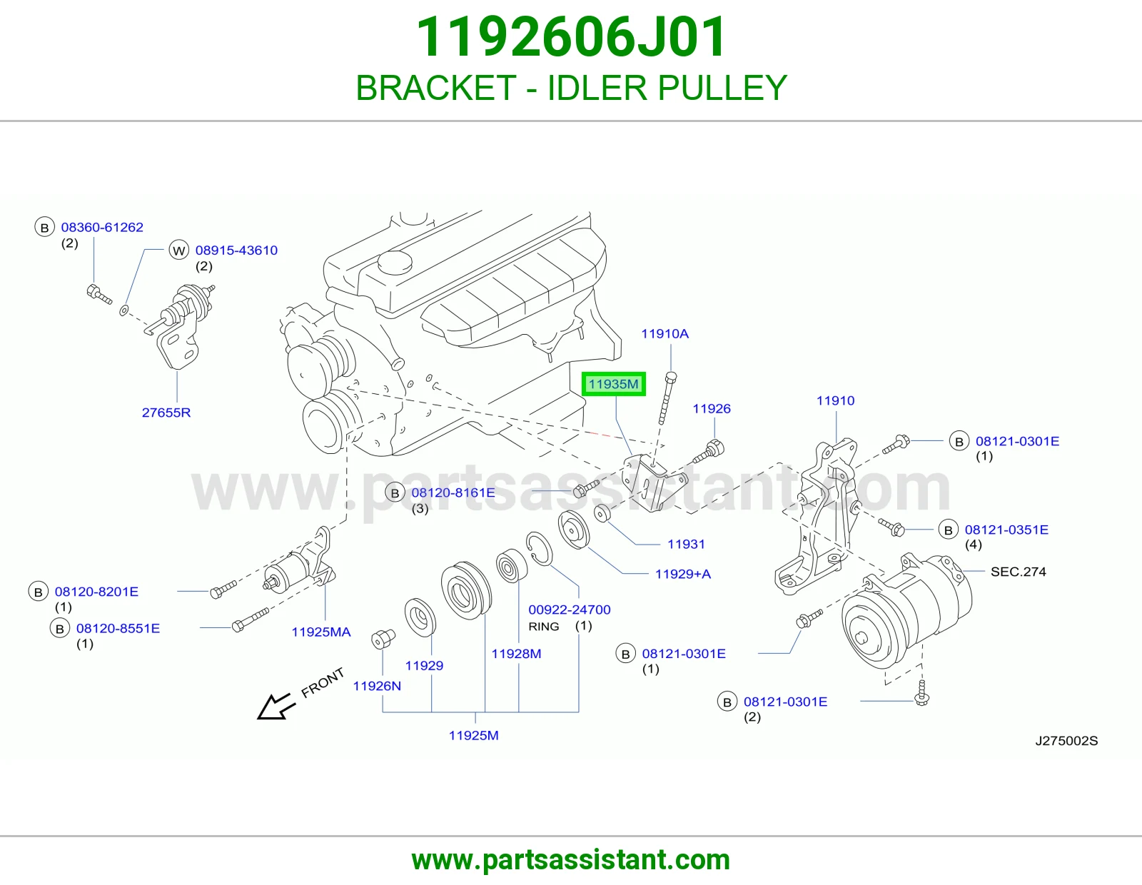 BRACKET - IDLER PULLEY
