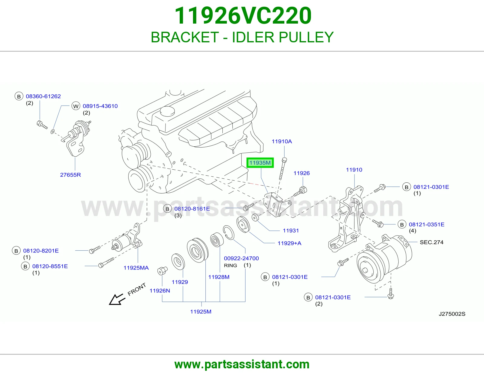 BRACKET - IDLER PULLEY