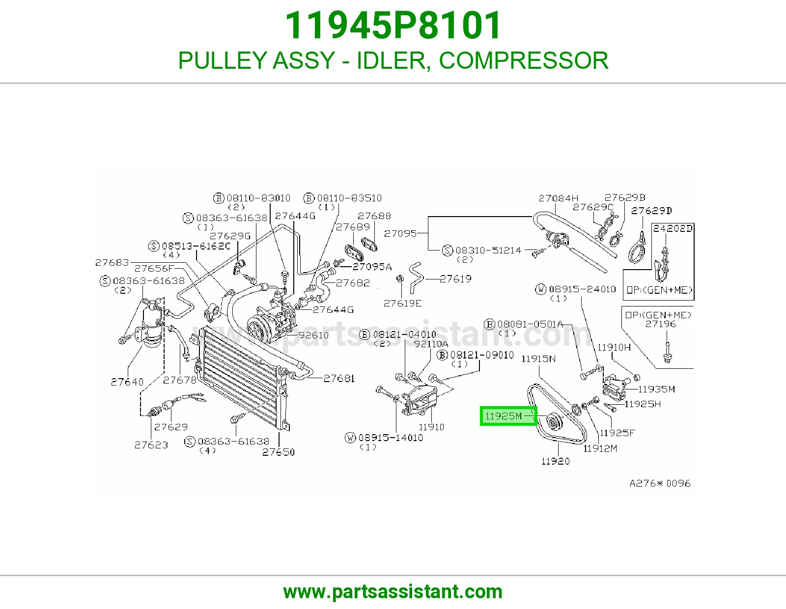 PULLEY ASSY - IDLER, COMPRESSOR