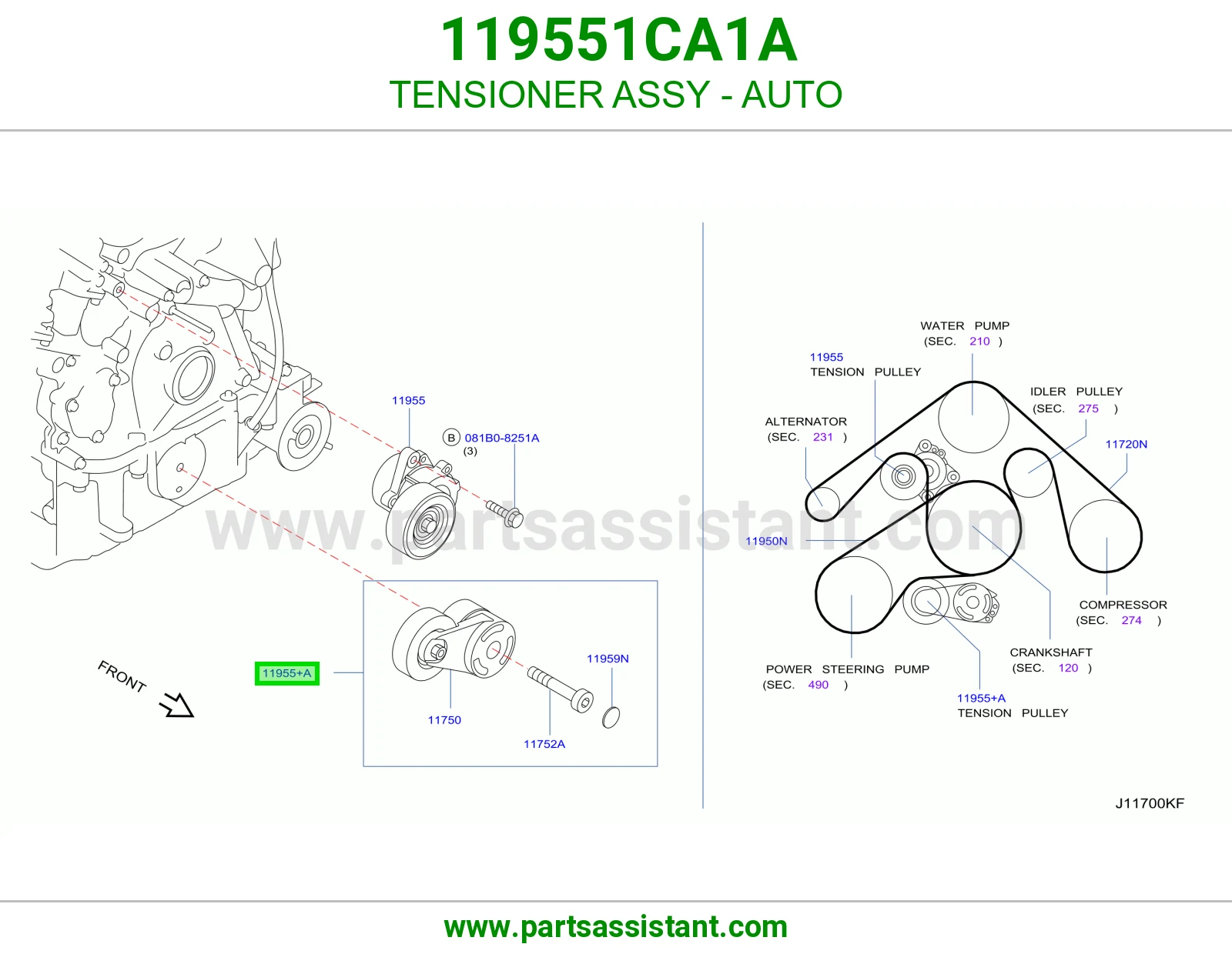 TENSIONER ASSY - AUTO