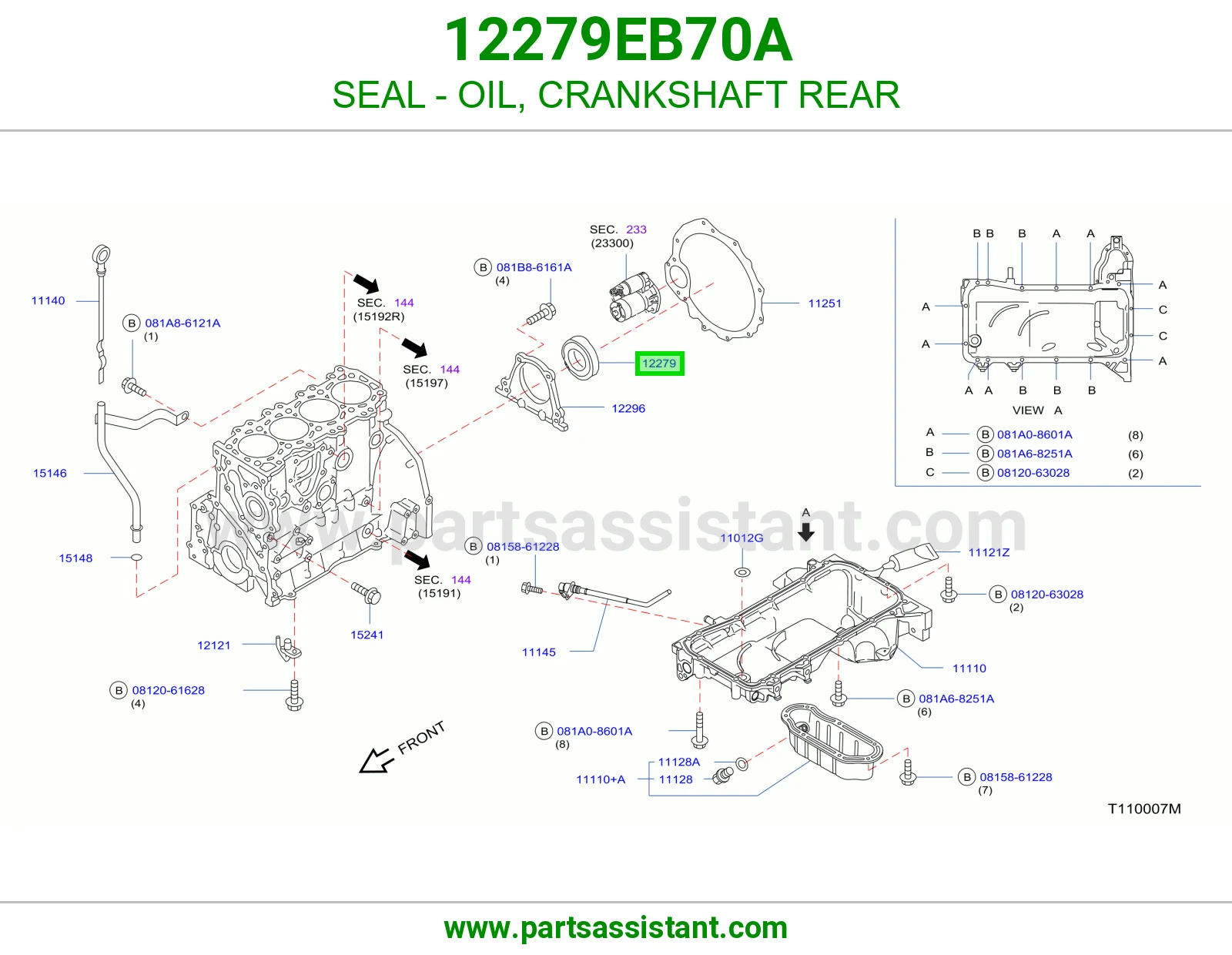 SEAL - OIL, CRANKSHAFT REAR