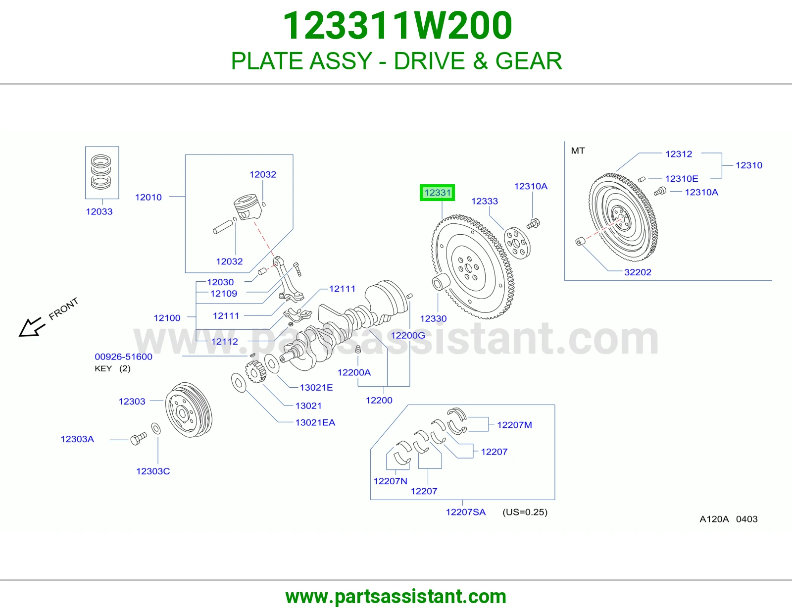 PLATE ASSY - DRIVE & GEAR