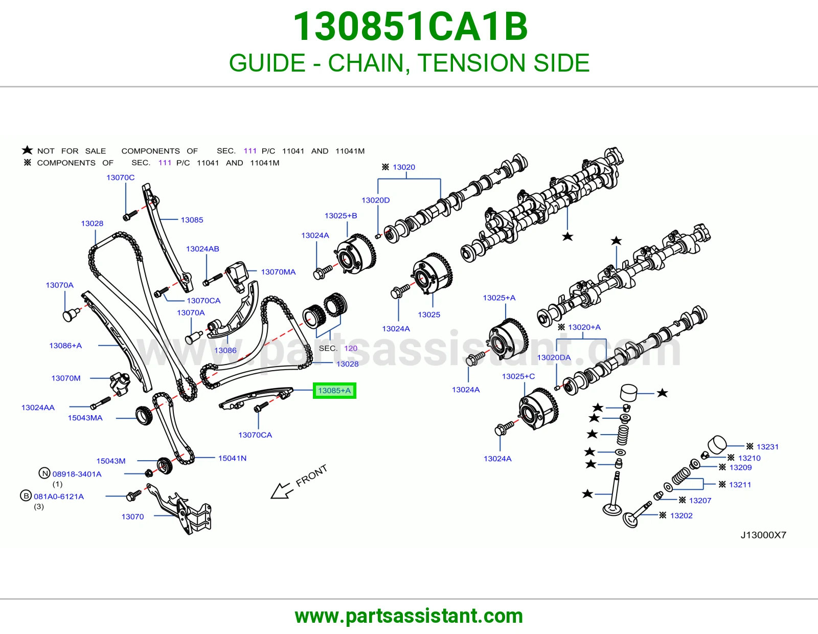 GUIDE - CHAIN, TENSION SIDE