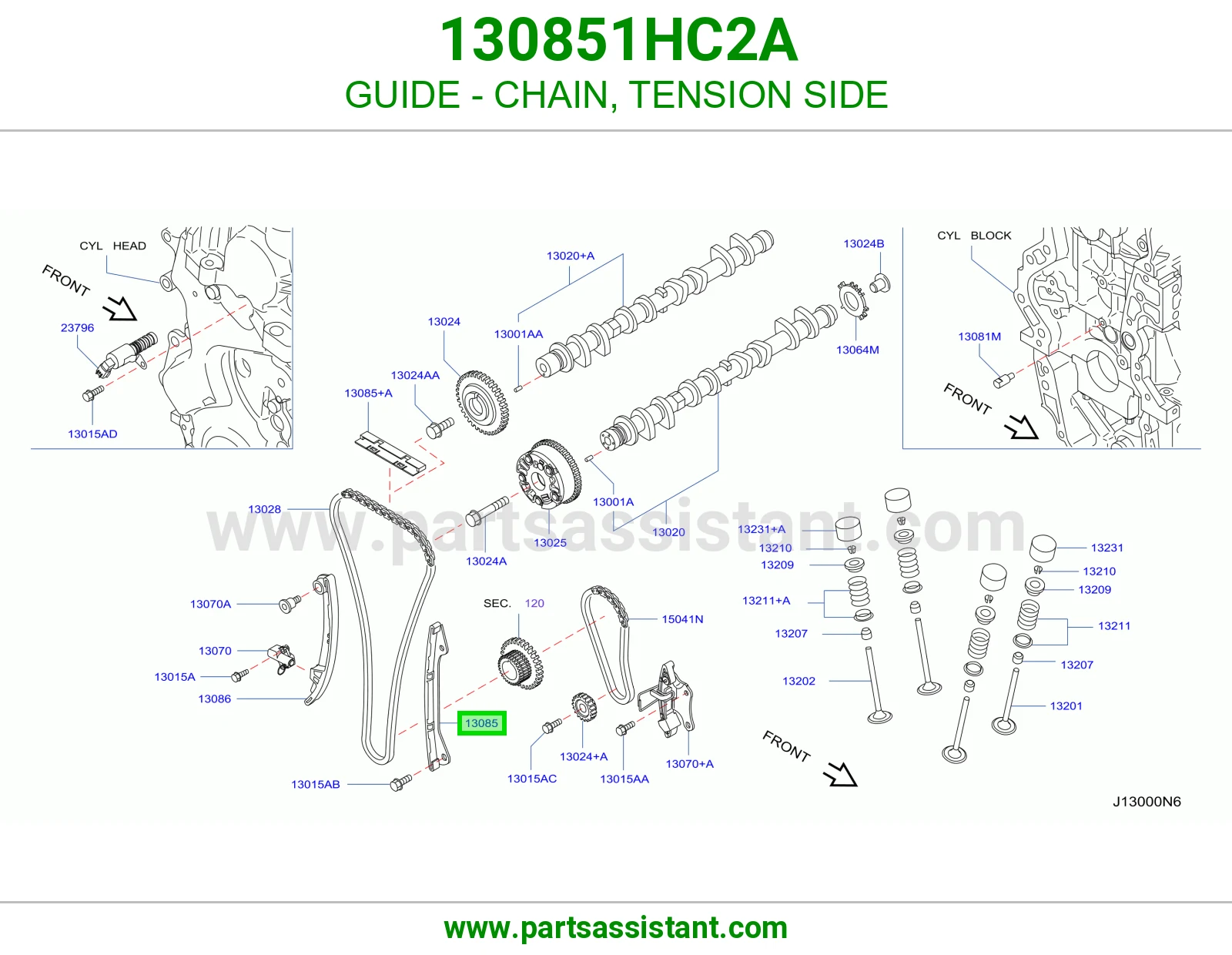 GUIDE - CHAIN, TENSION SIDE