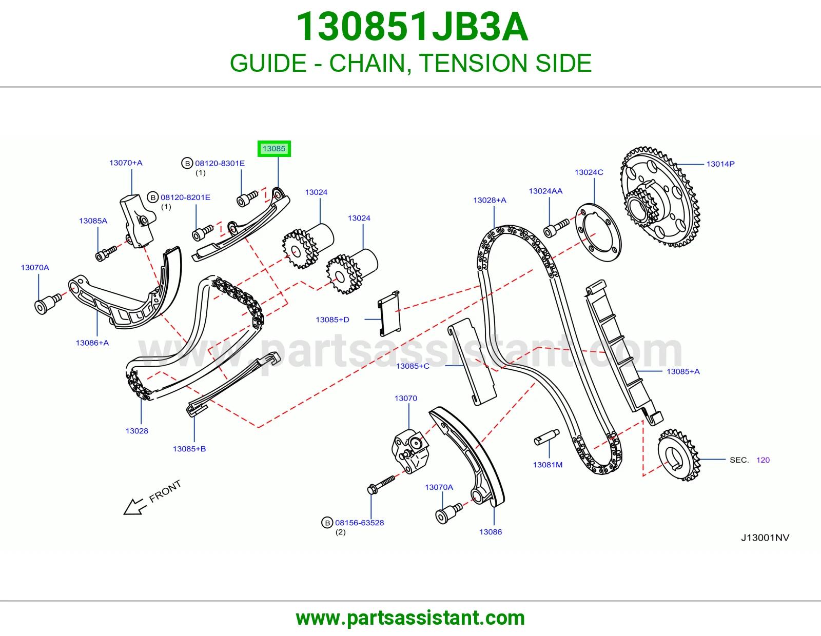 GUIDE - CHAIN, TENSION SIDE