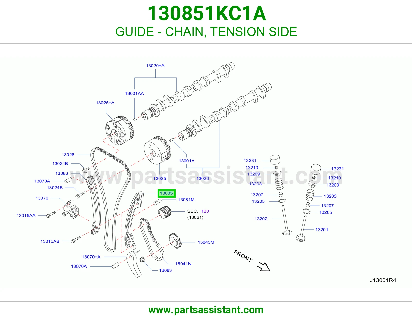 GUIDE - CHAIN, TENSION SIDE