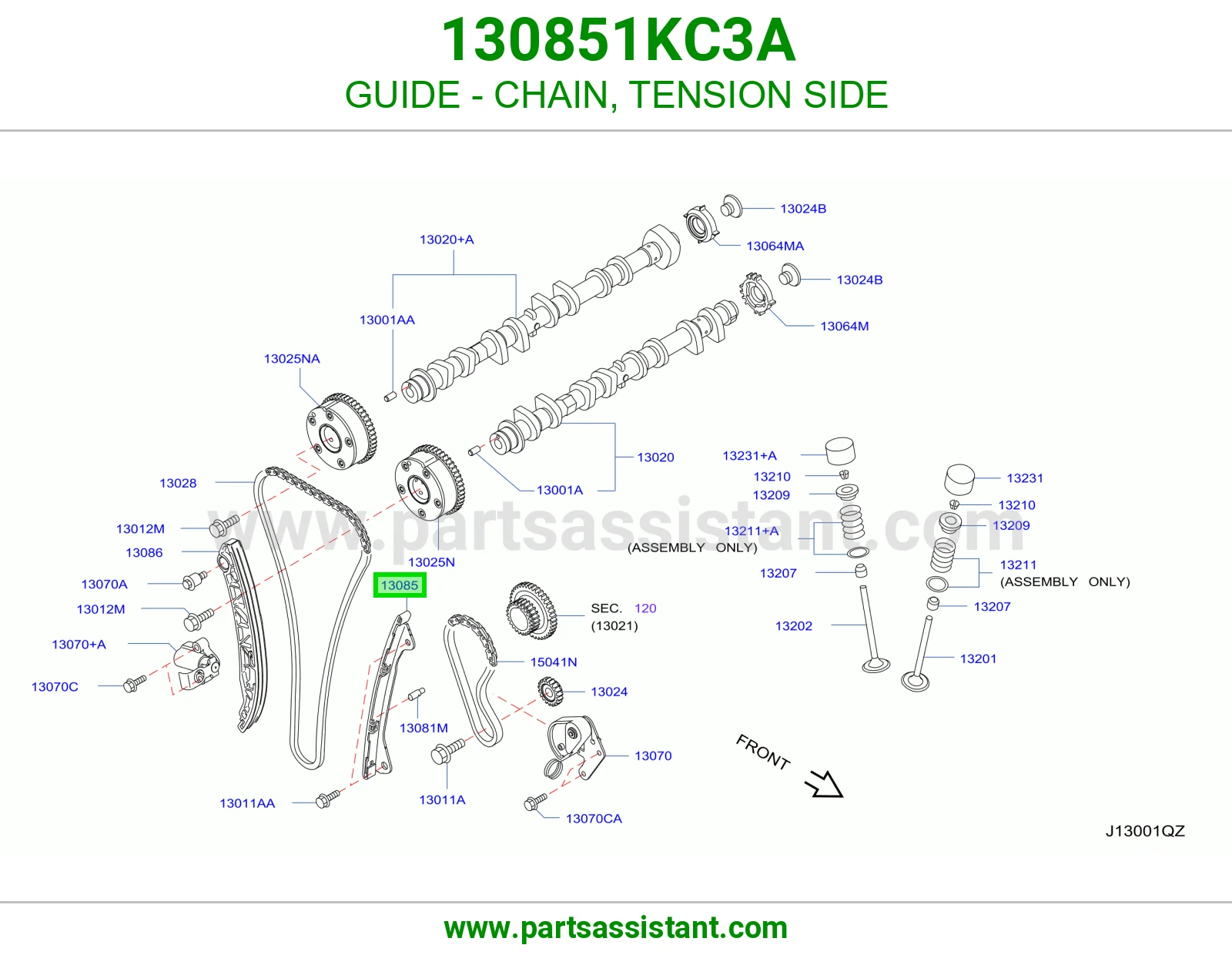GUIDE - CHAIN, TENSION SIDE