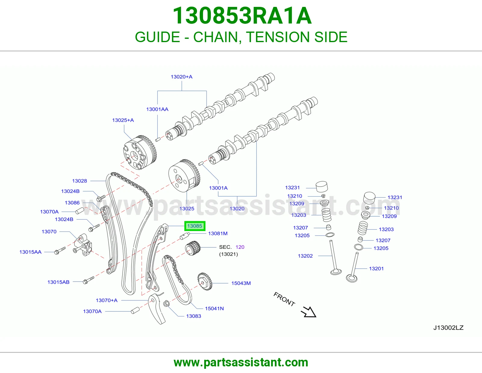 GUIDE - CHAIN, TENSION SIDE