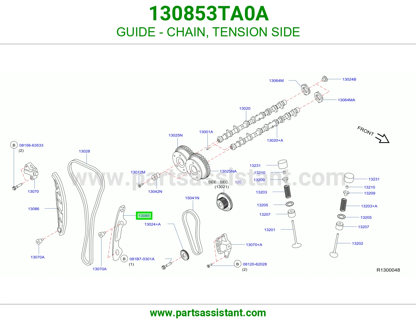 GUIDE - CHAIN, TENSION SIDE