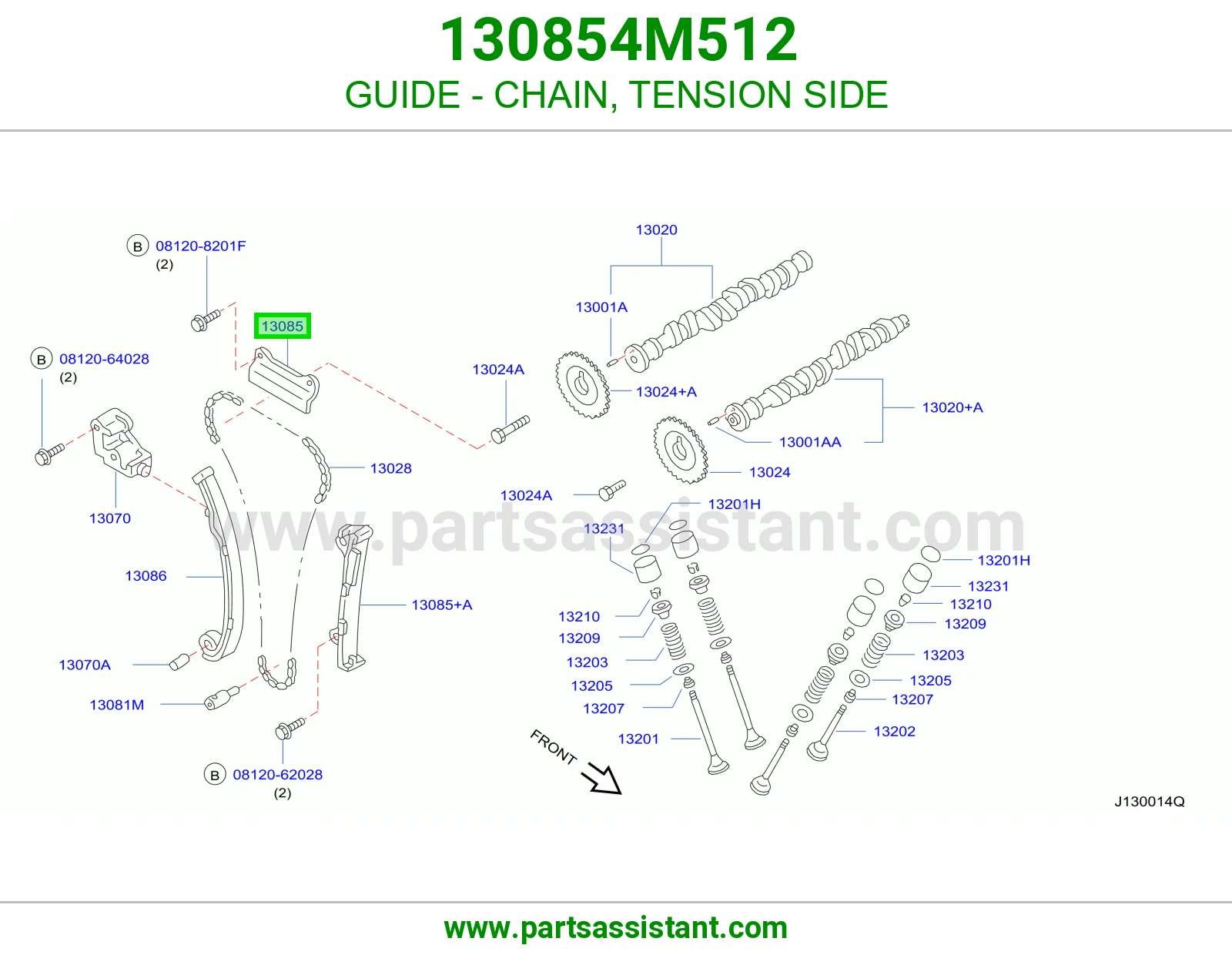 GUIDE - CHAIN, TENSION SIDE