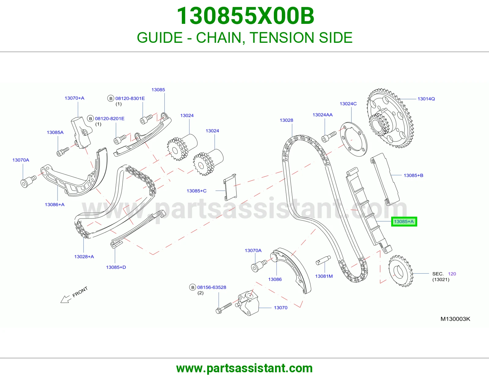 GUIDE - CHAIN, TENSION SIDE
