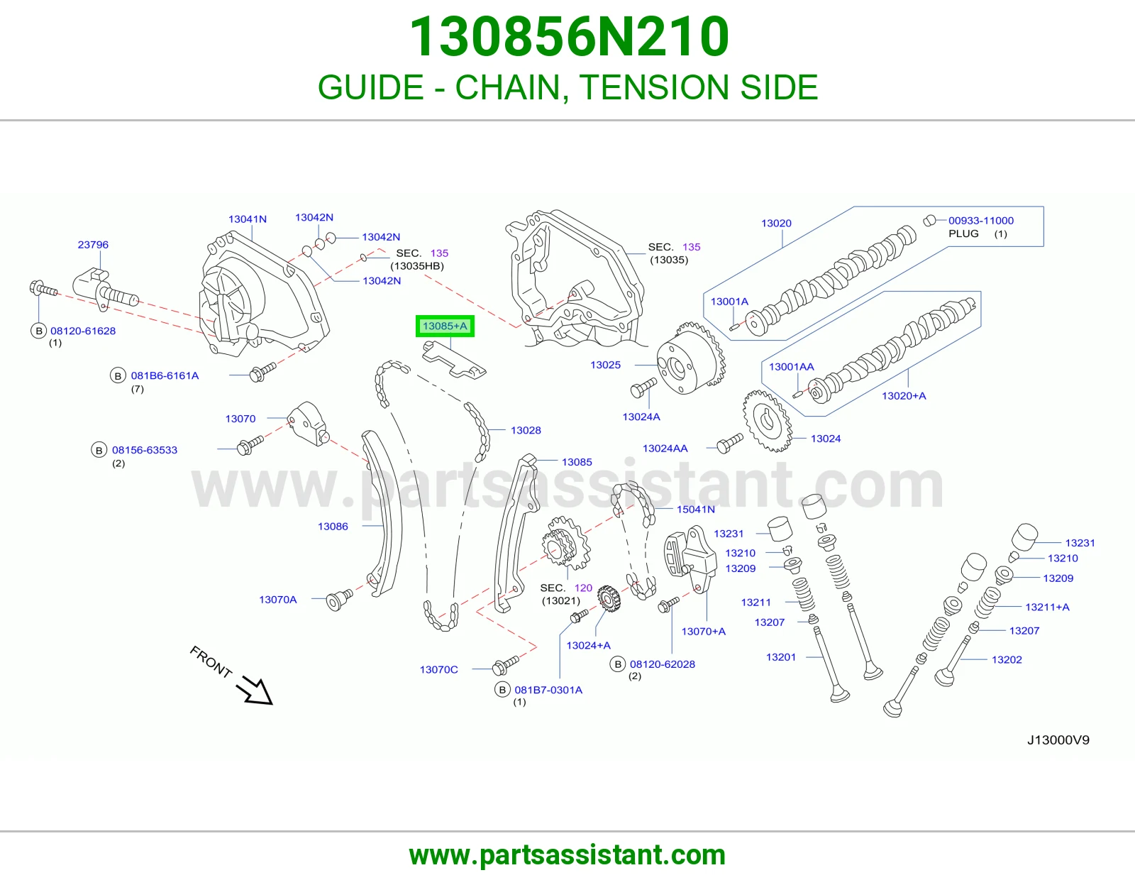 GUIDE - CHAIN, TENSION SIDE