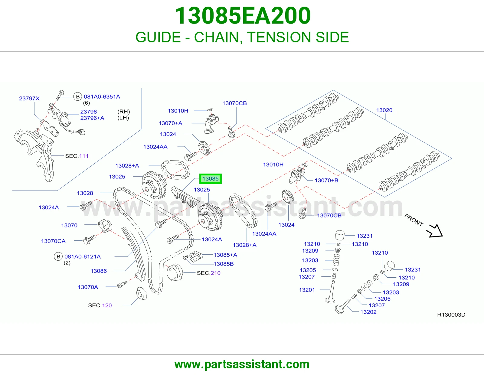 GUIDE - CHAIN, TENSION SIDE