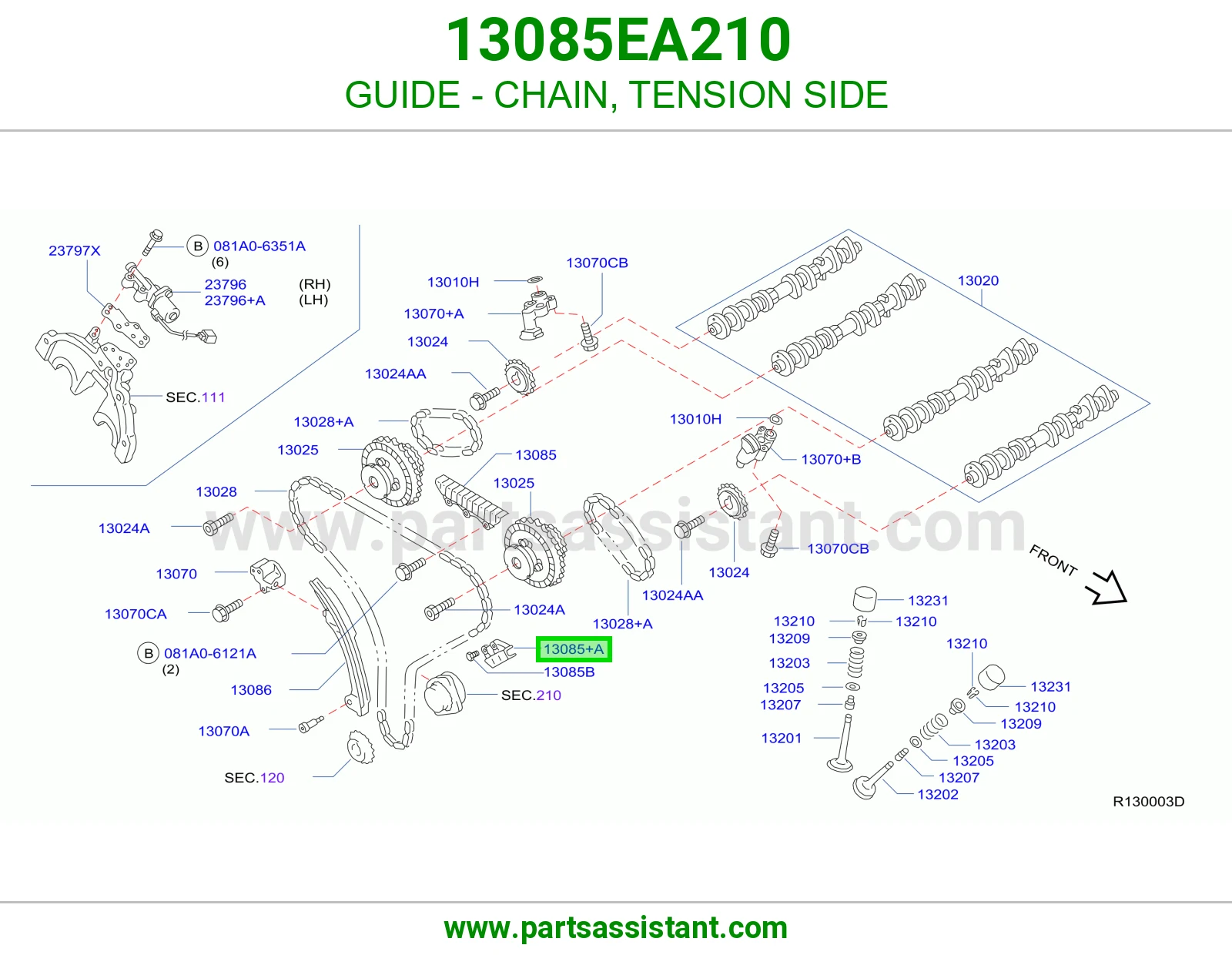 GUIDE - CHAIN, TENSION SIDE