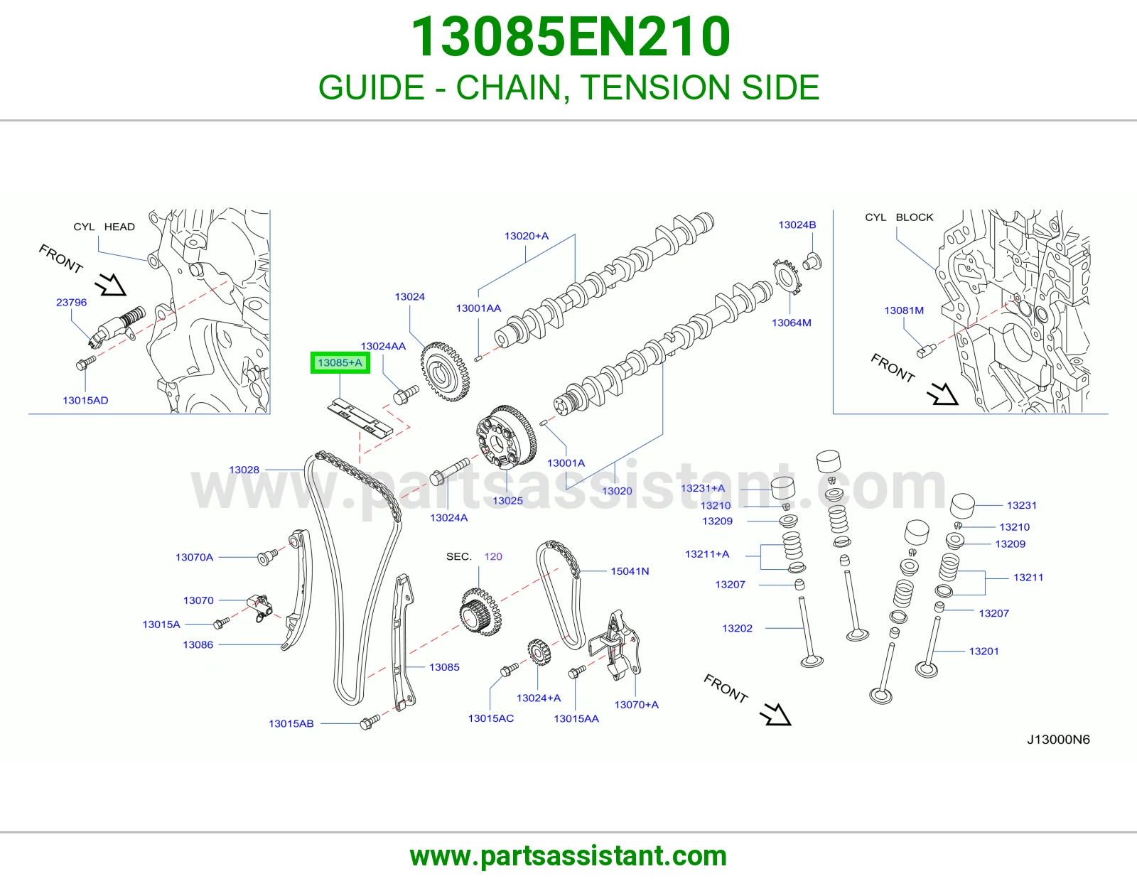 GUIDE - CHAIN, TENSION SIDE