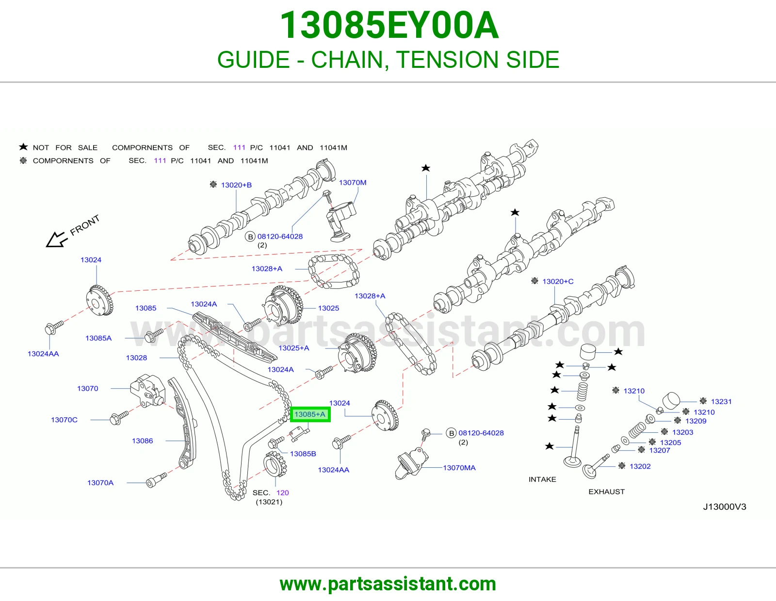 GUIDE - CHAIN, TENSION SIDE