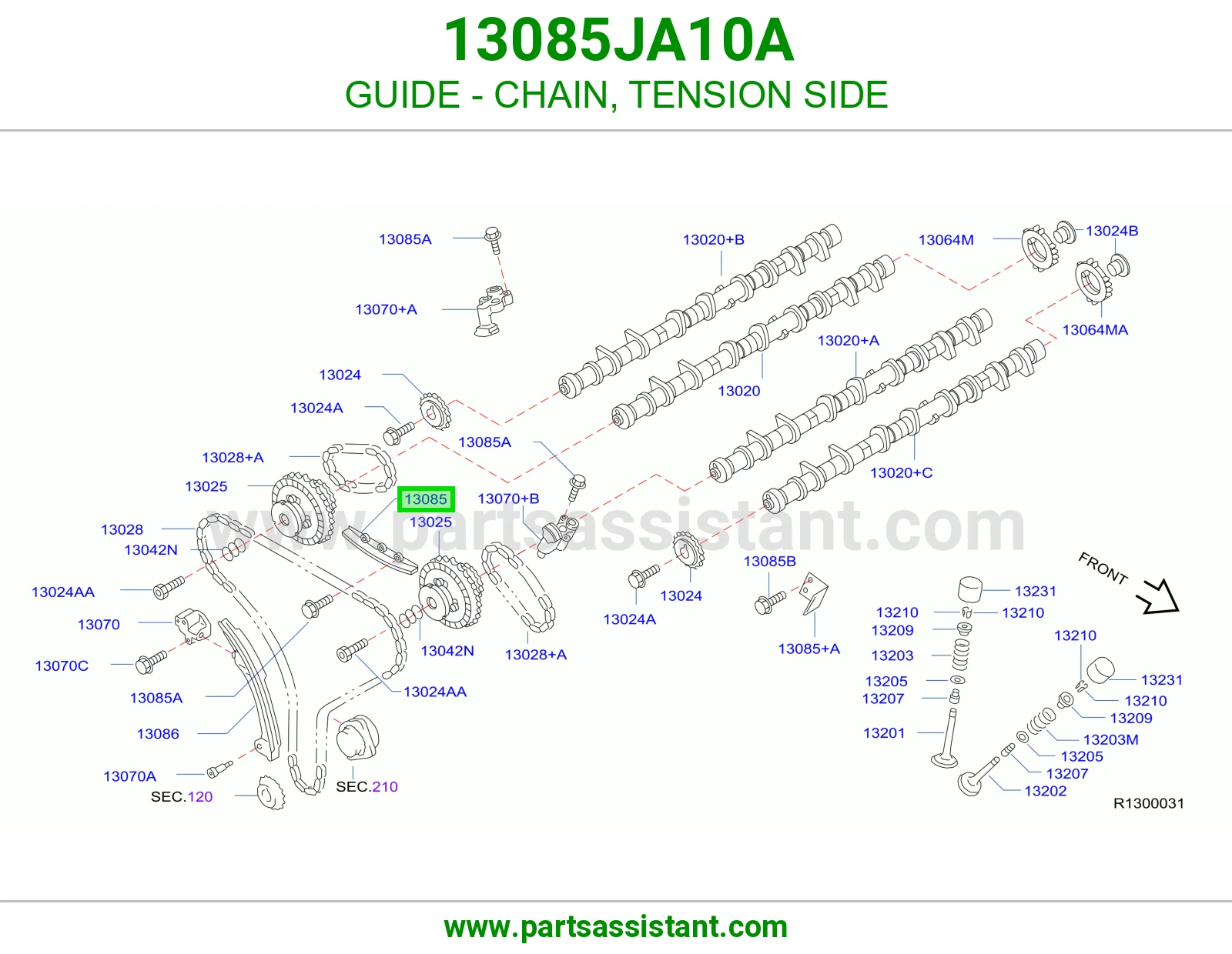 GUIDE - CHAIN, TENSION SIDE