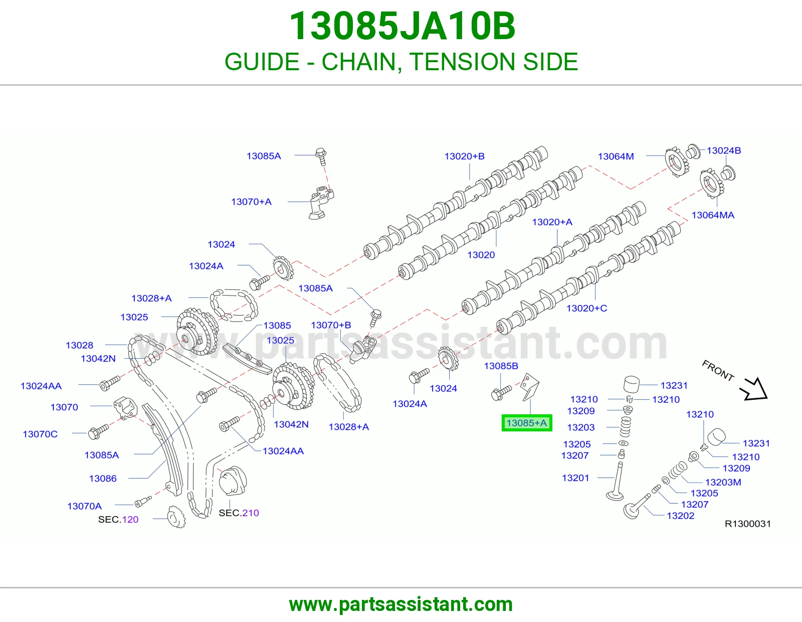 GUIDE - CHAIN, TENSION SIDE