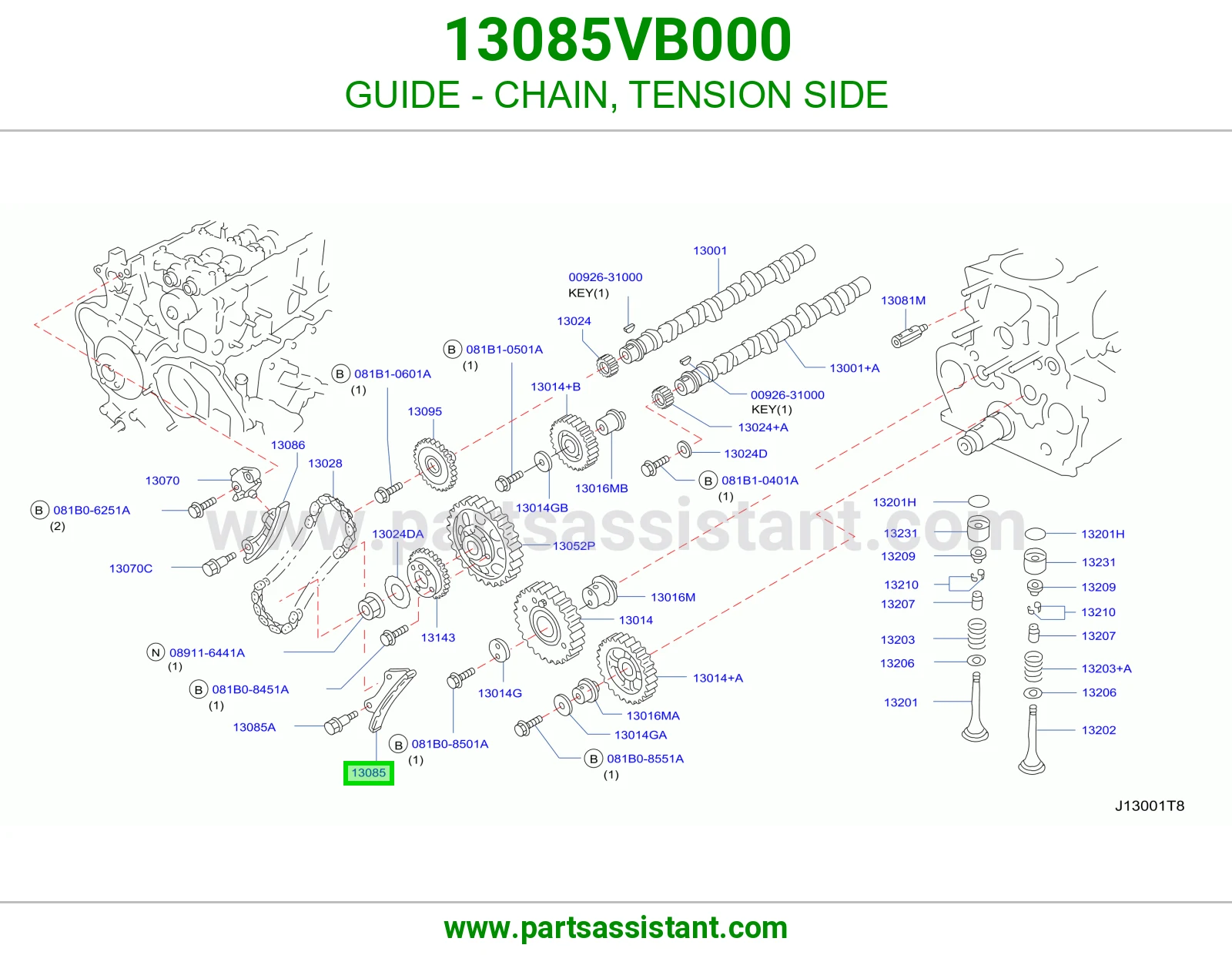 GUIDE - CHAIN, TENSION SIDE