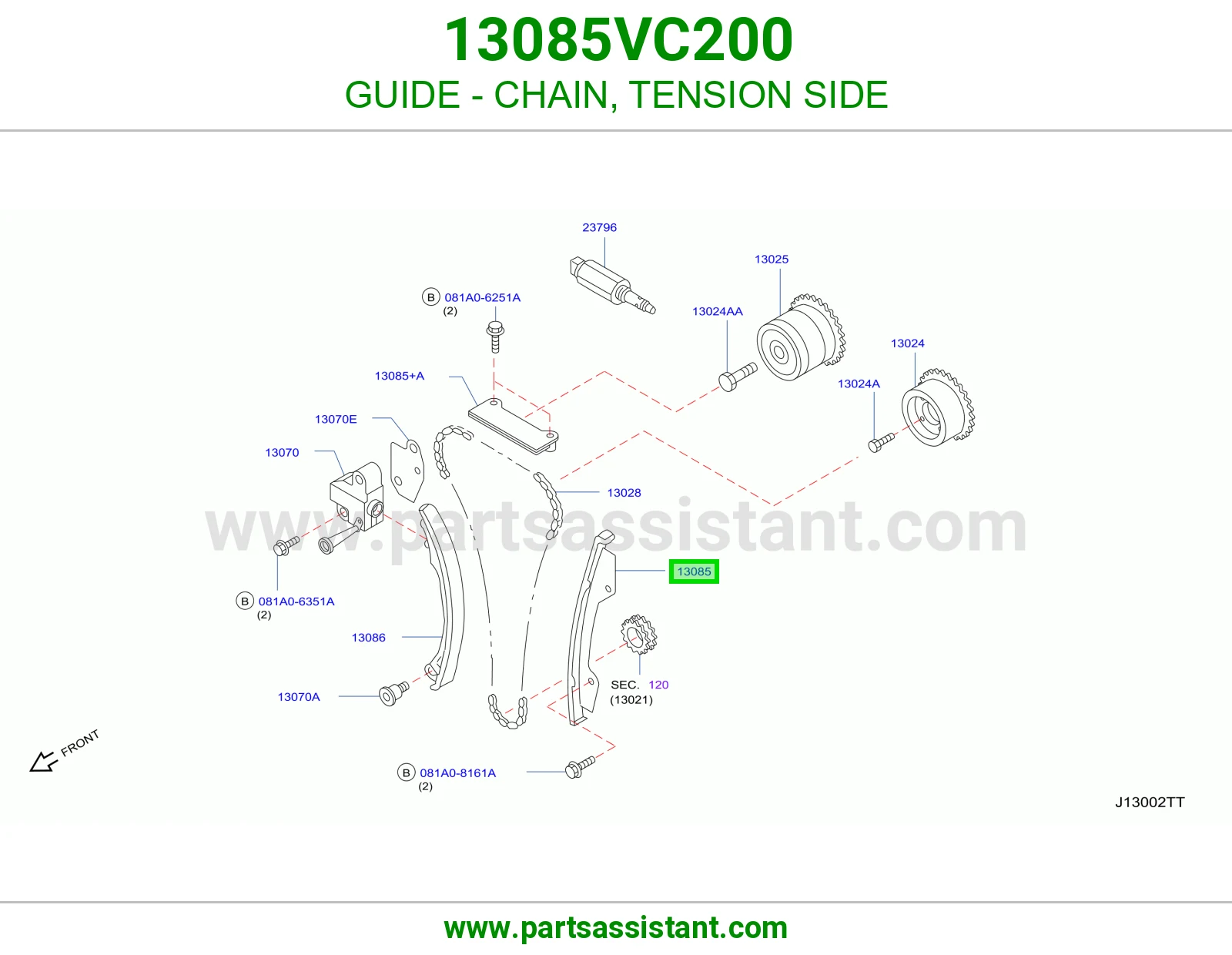 GUIDE - CHAIN, TENSION SIDE