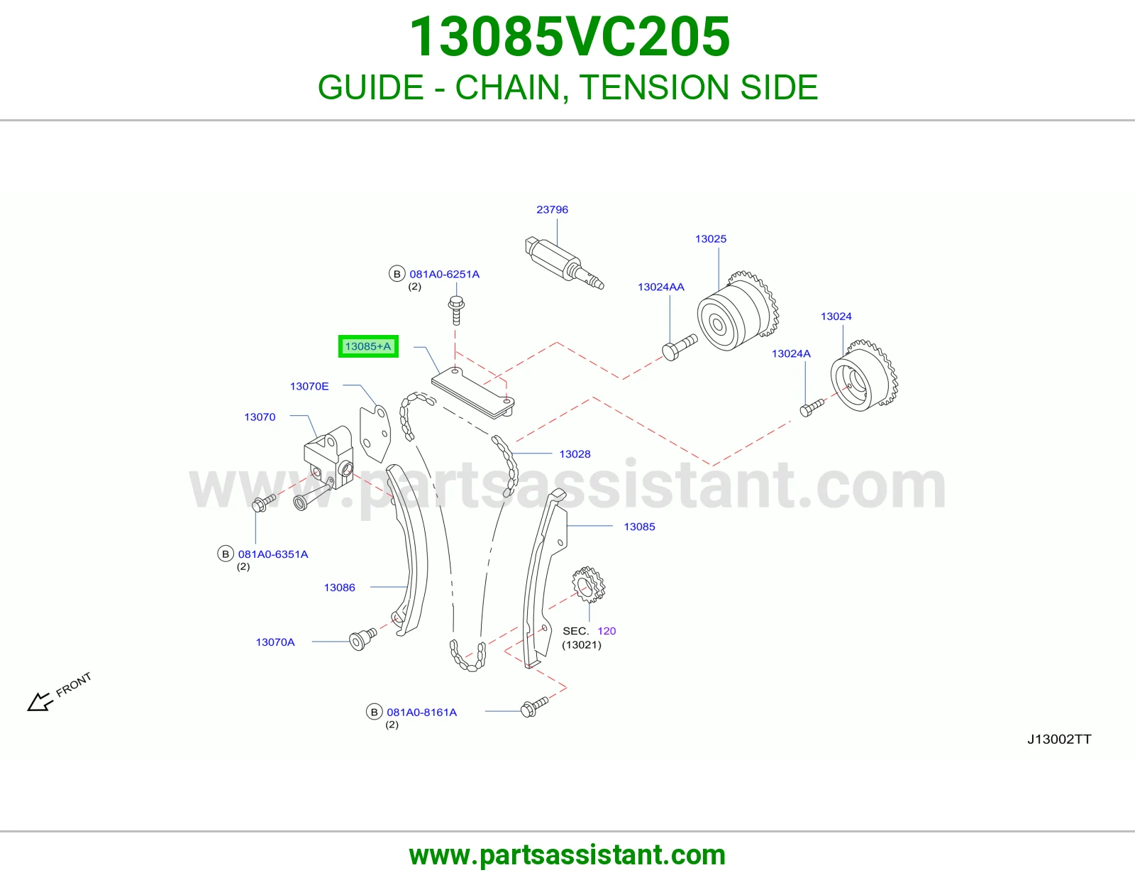 GUIDE - CHAIN, TENSION SIDE