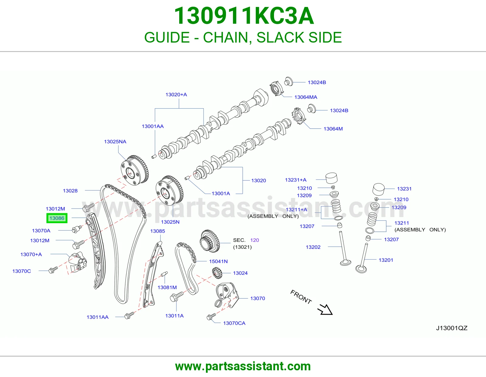 GUIDE - CHAIN, SLACK SIDE