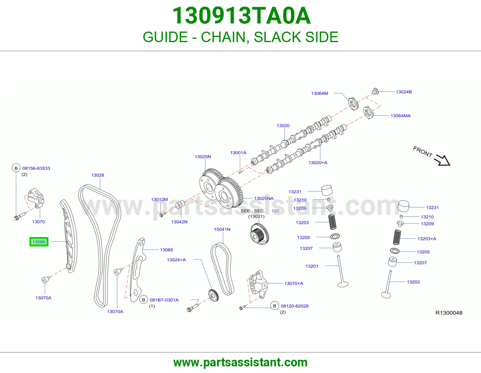 GUIDE - CHAIN, SLACK SIDE