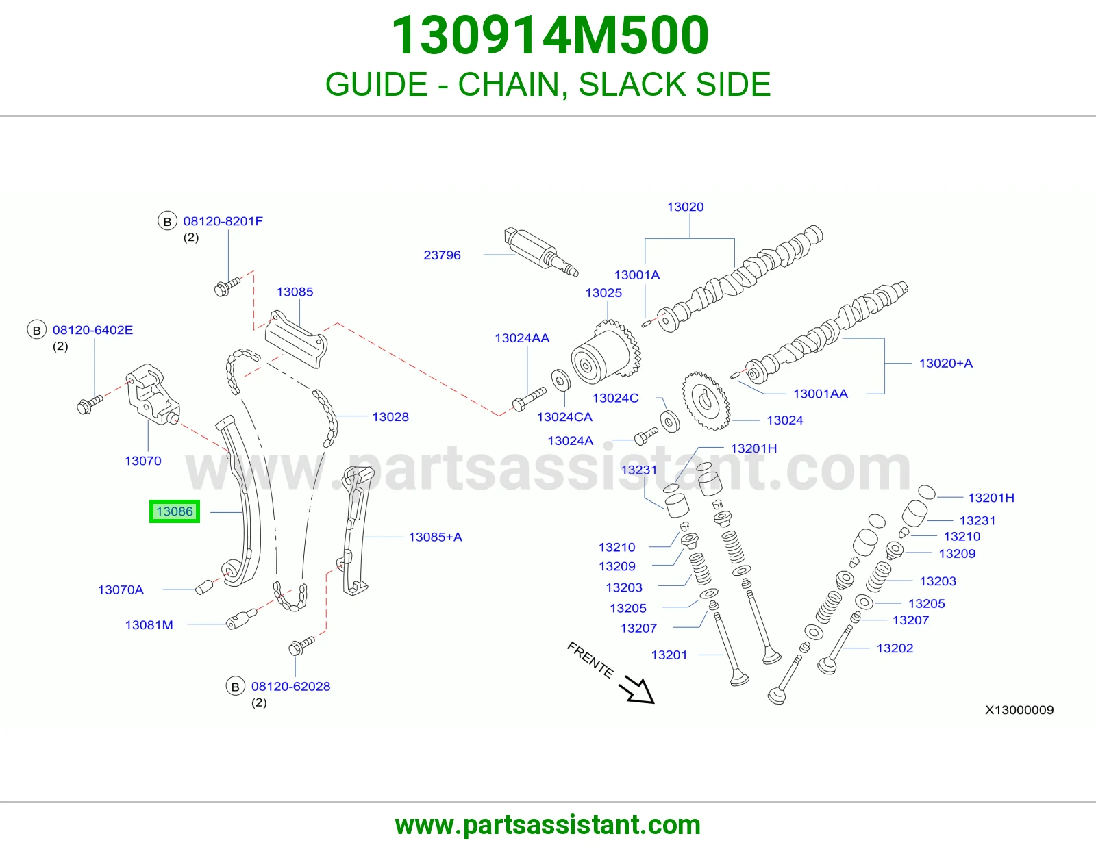 GUIDE - CHAIN, SLACK SIDE