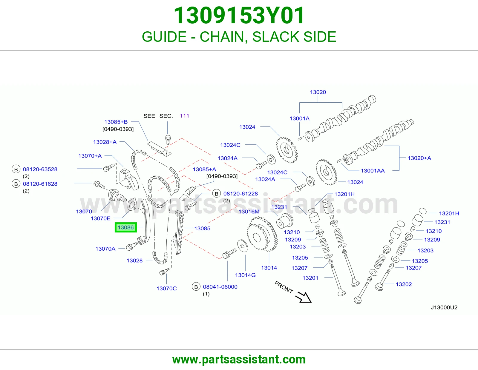 GUIDE - CHAIN, SLACK SIDE