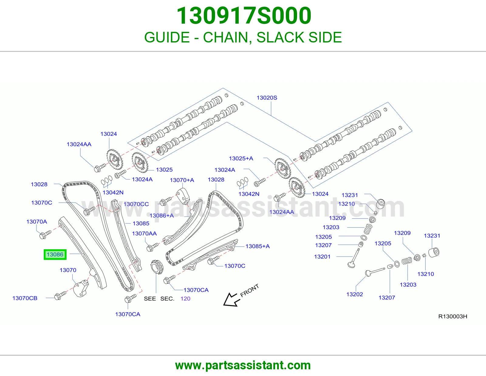 GUIDE - CHAIN, SLACK SIDE