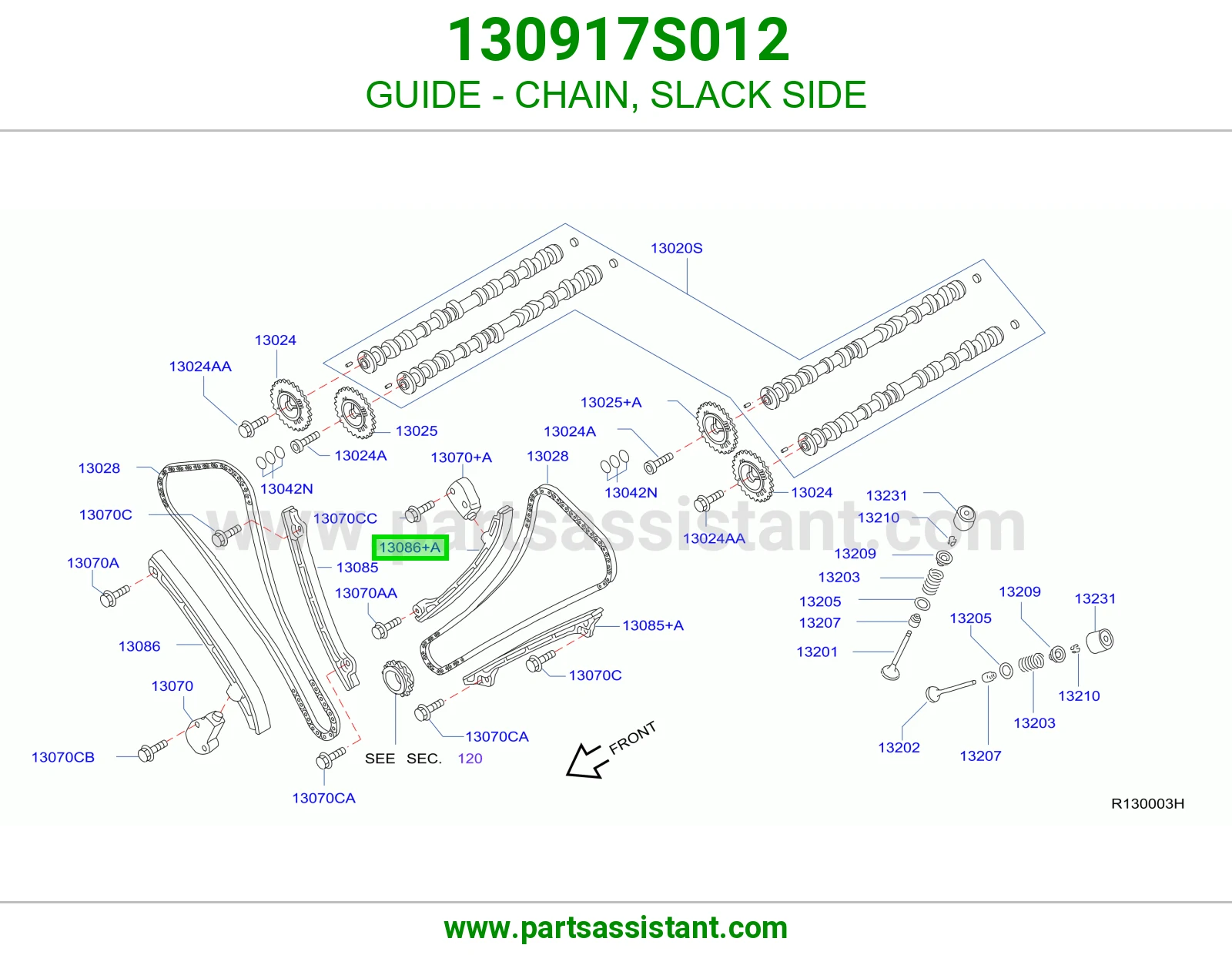 GUIDE - CHAIN, SLACK SIDE