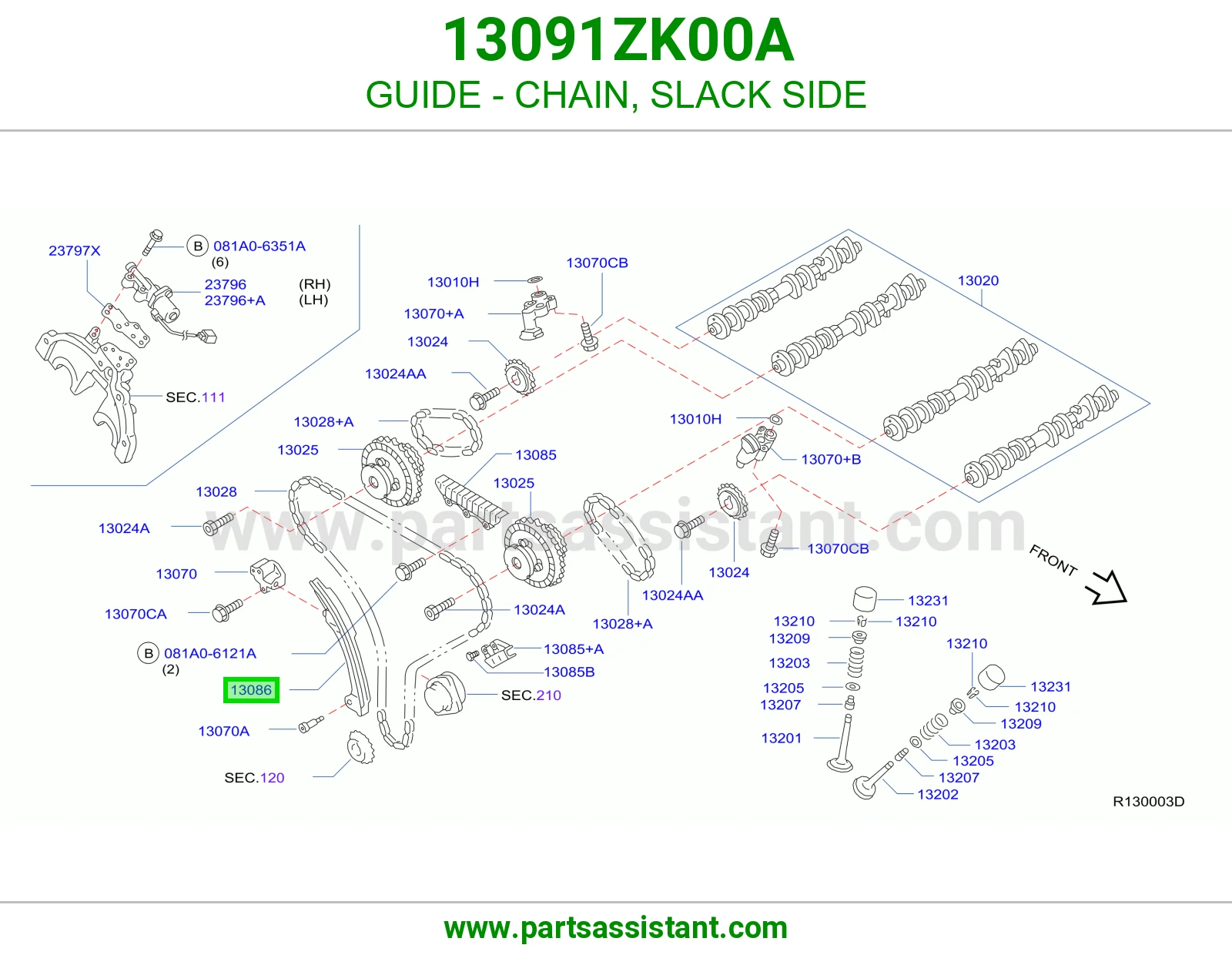 GUIDE - CHAIN, SLACK SIDE