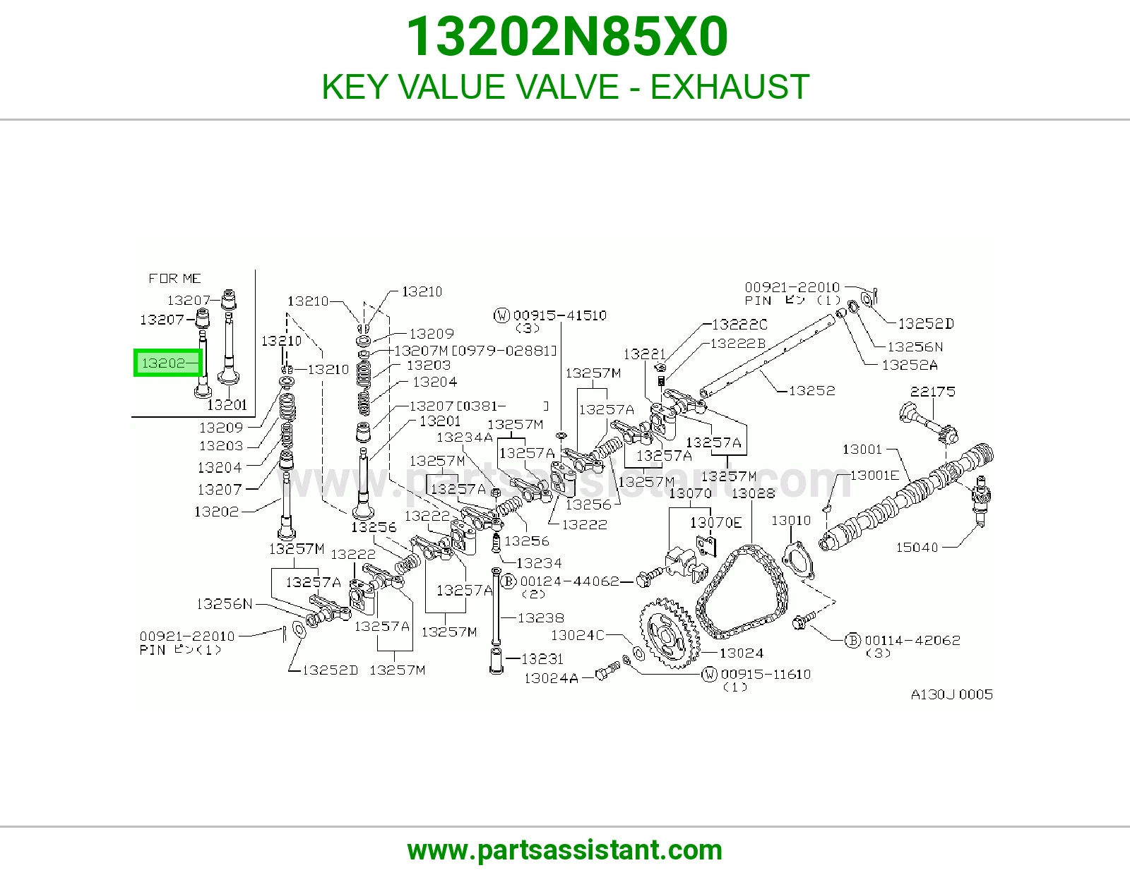 KEY VALUE VALVE - EXHAUST