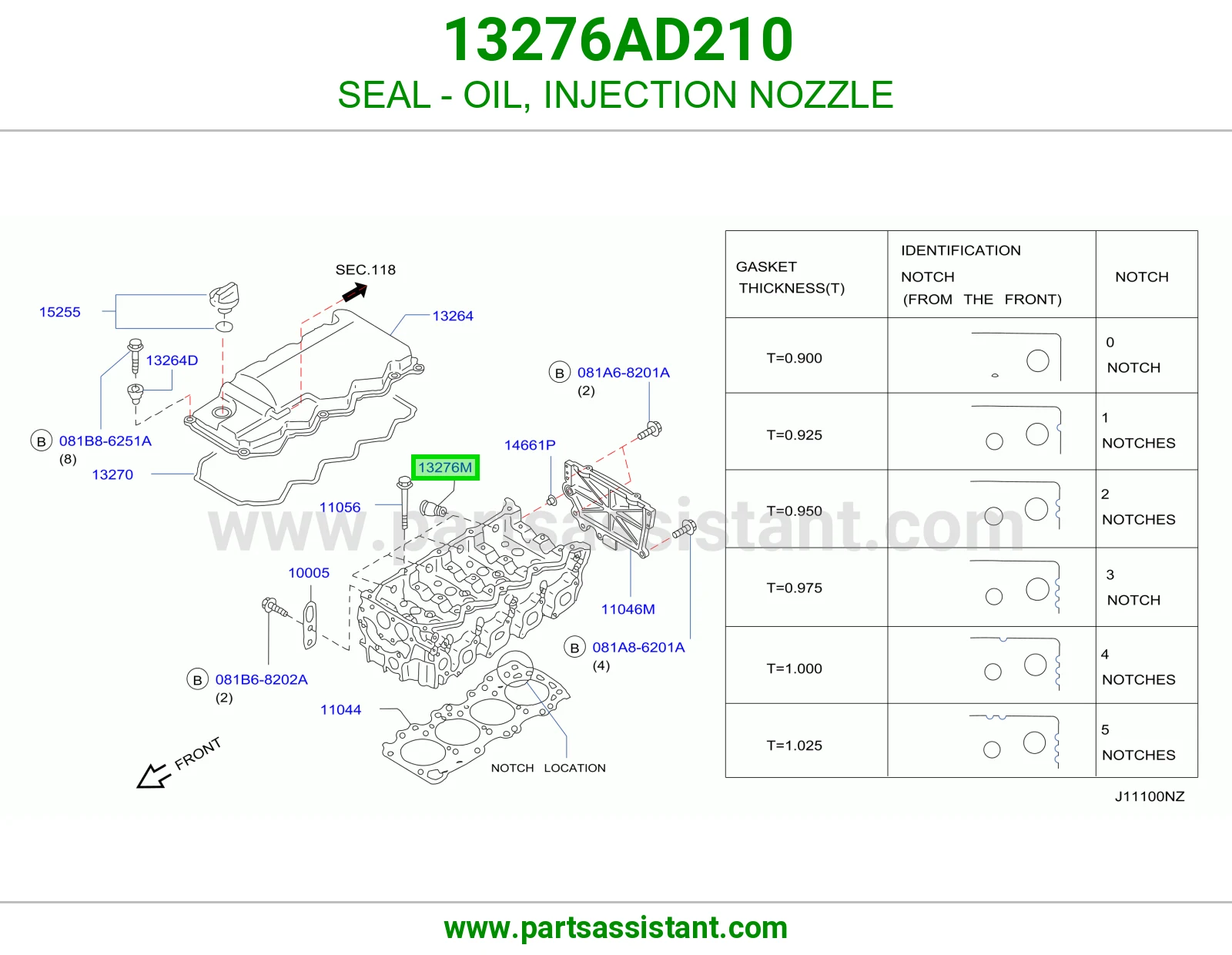 SEAL - OIL, INJECTION NOZZLE