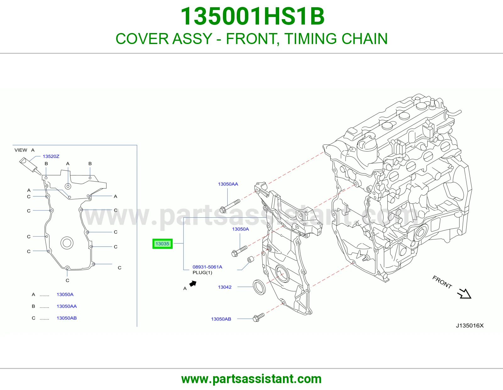 COVER ASSY - FRONT, TIMING CHAIN